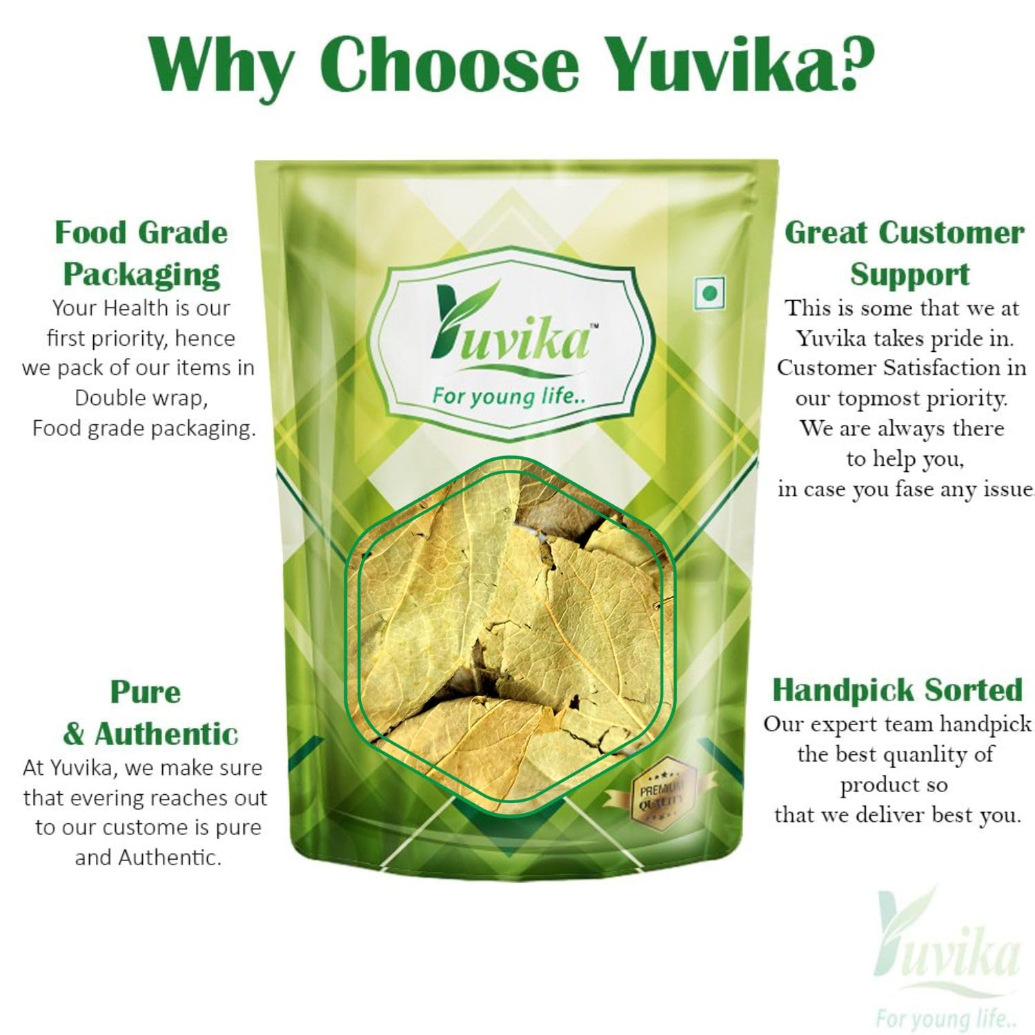 Yuvika Harshringar Patta - Parijaat Leaves - Nyctanthes Arbor-Tristis - Night Jasmine 100 Grams – view 3