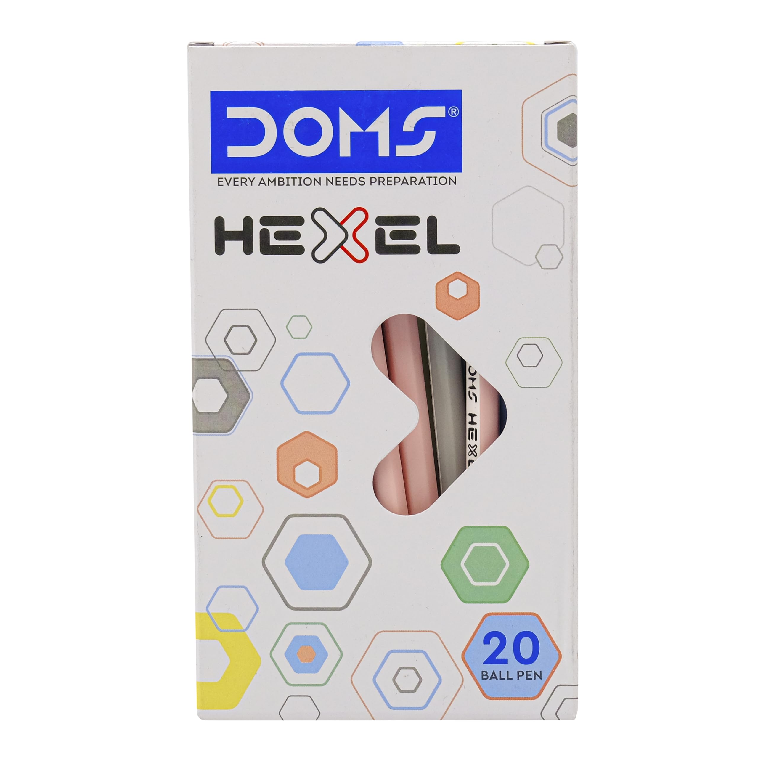 DOMS HEXEL PEN BLUE 20 PCS BOX – view 1