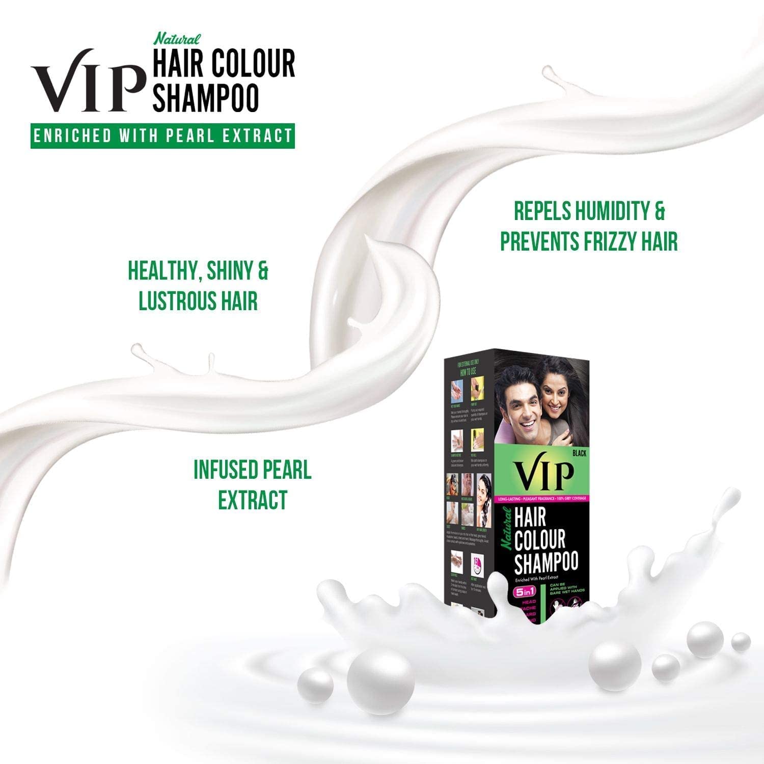 VIP Hair Shampoo 5 in 1 180ml, Black – view 8