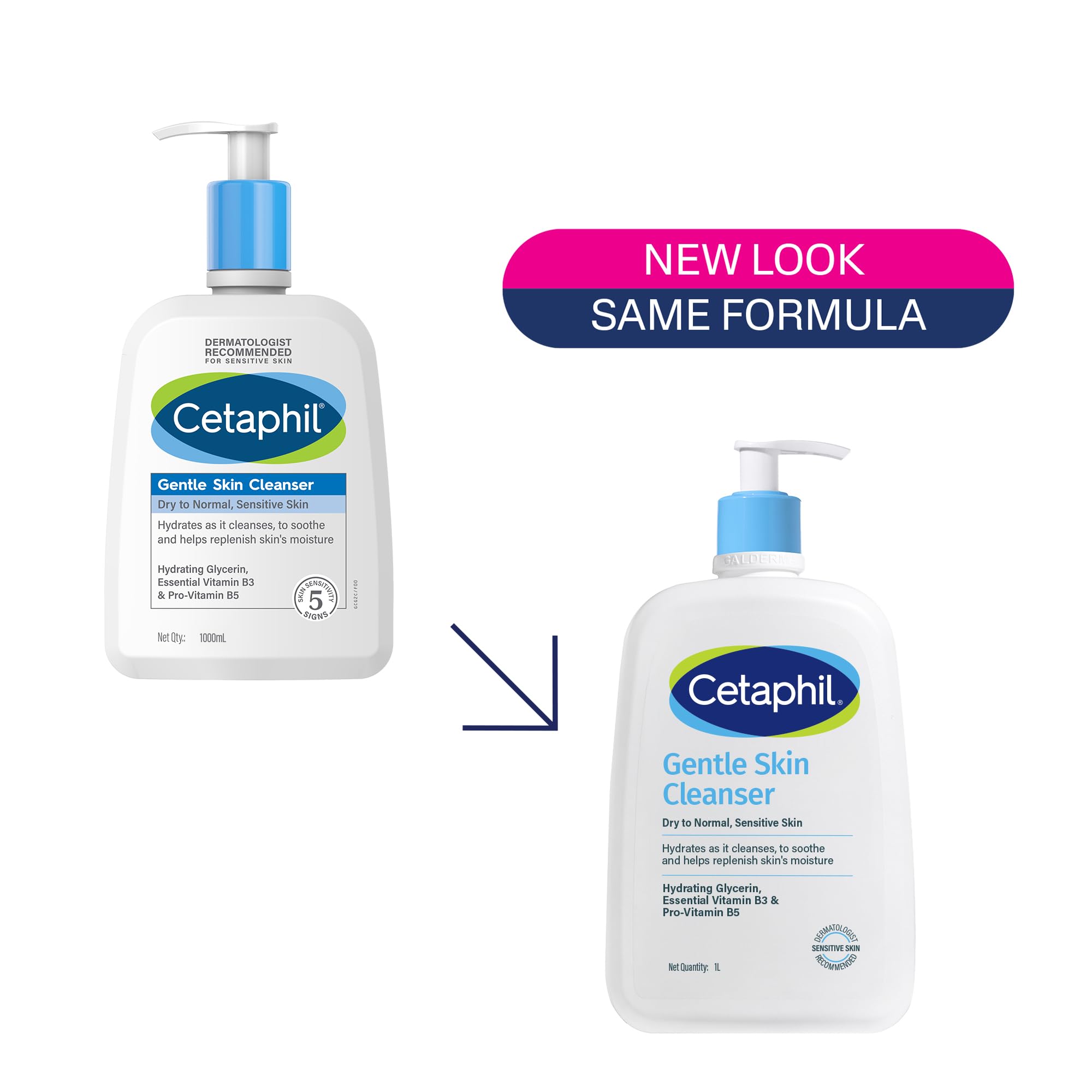 Cetaphil Gentle Skin Cleanser for Dry, Normal Sensitive Skin - 1000 ml – view 2