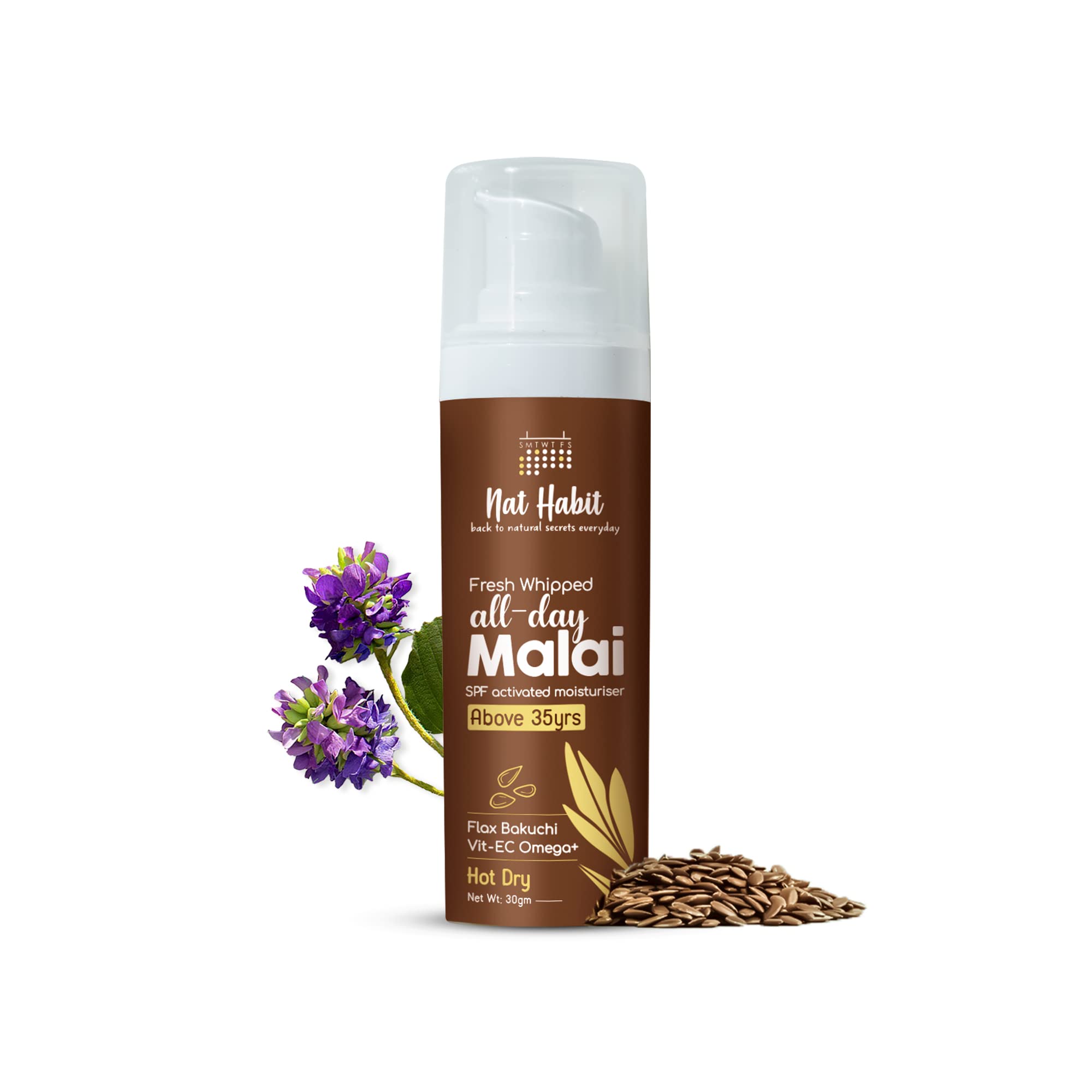 Nat Habit Flax Bakuchi face cream 30g for hot dry weather
