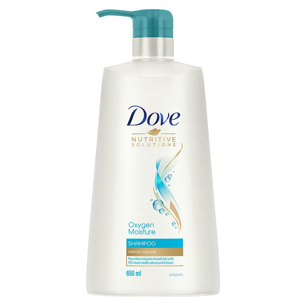 Dove Oxygen Moisture volumizing shampoo bottle for fine hair