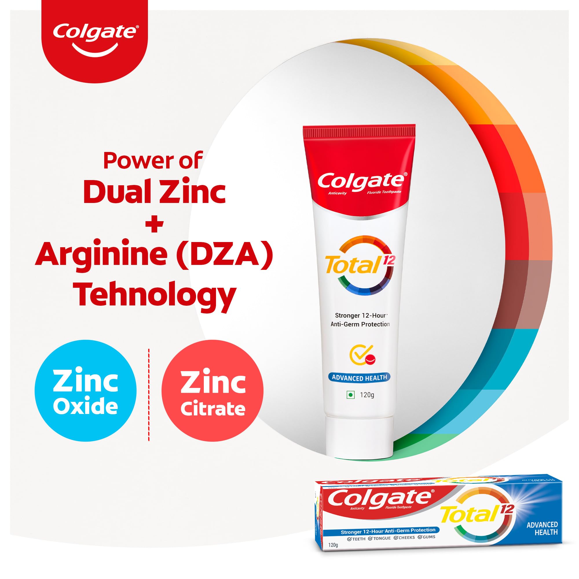 Colgate Total Whole Mouth Health, Antibacterial Toothpaste, 480gm (Advanced Health), World's No. 1* Germ-fighting Toothpaste – view 4