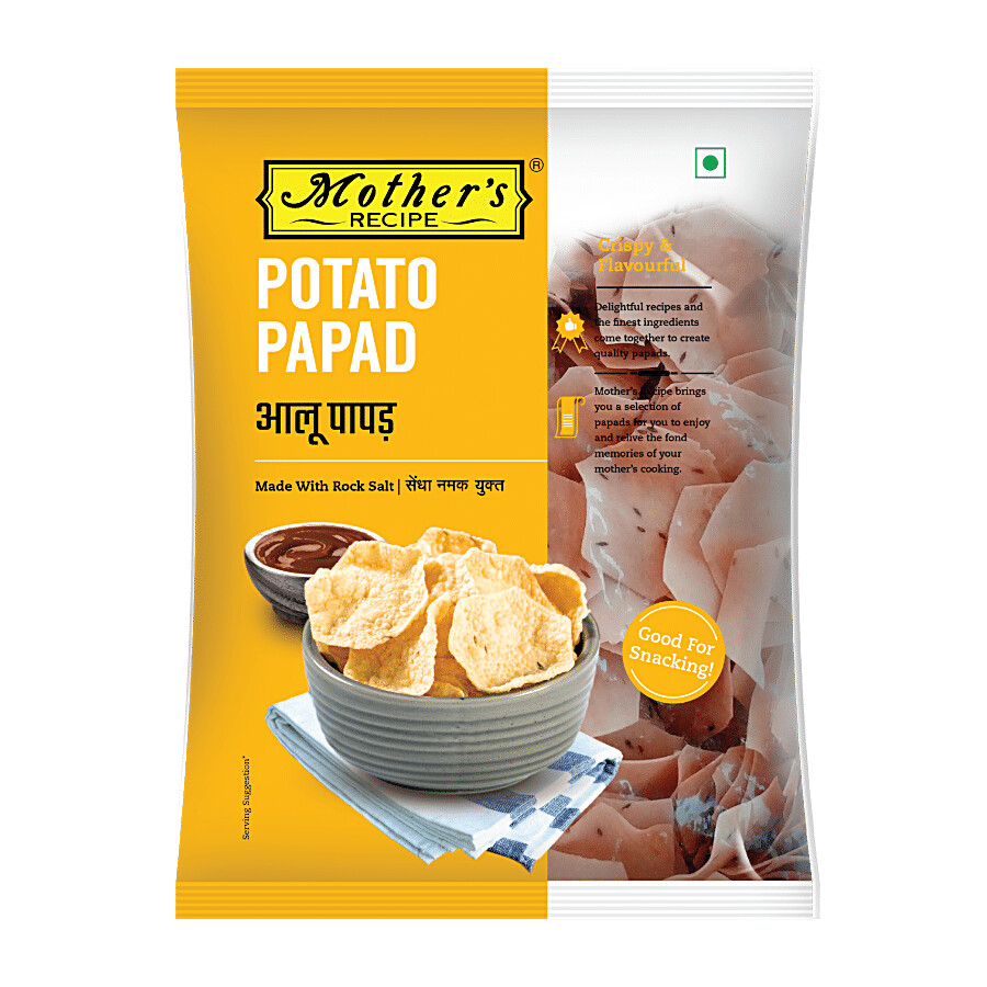 Mother's Recipe potato papad pouch with rock salt 70 g