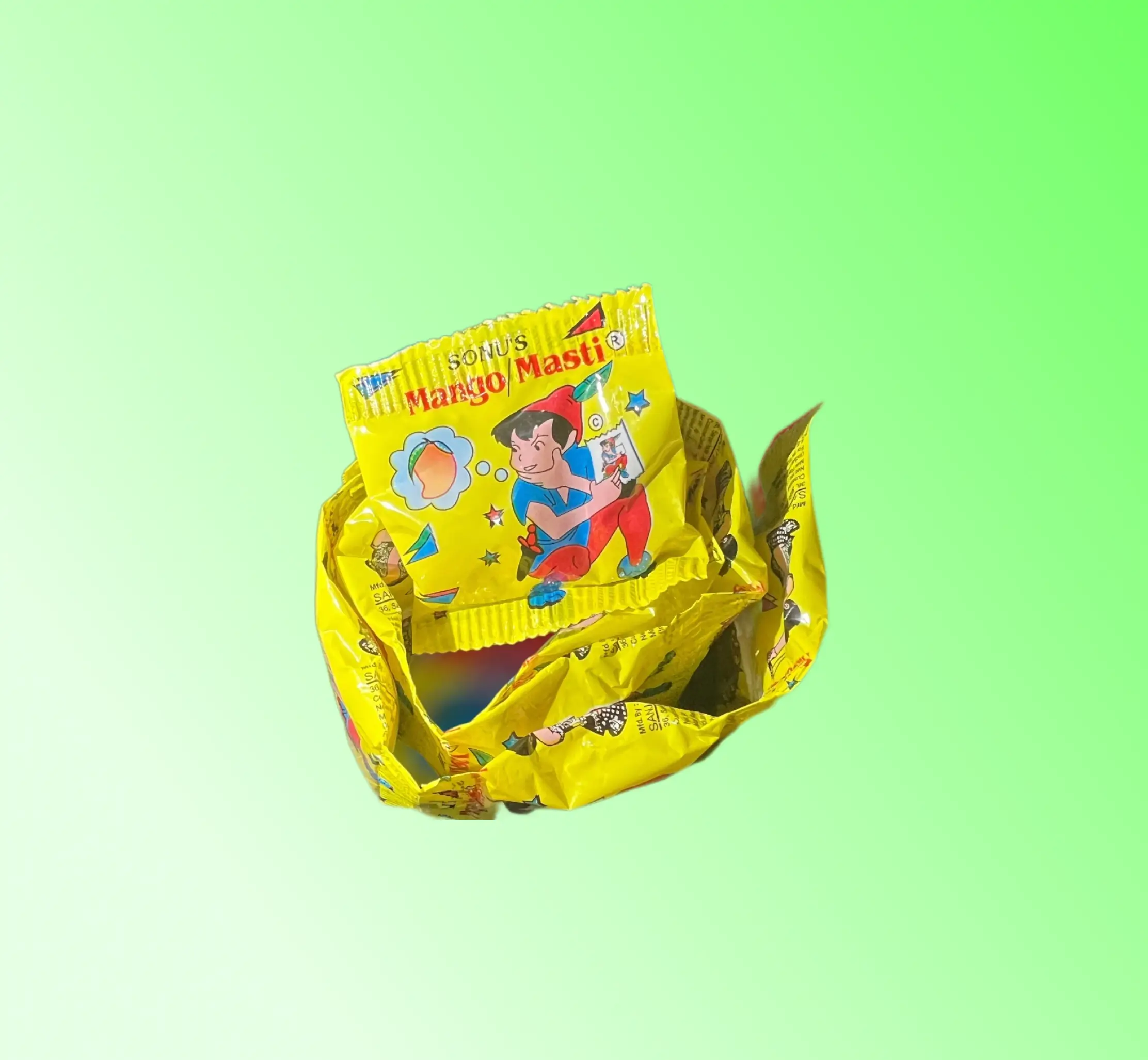 The Little Minis Mango Masti sugar boiled candy packet