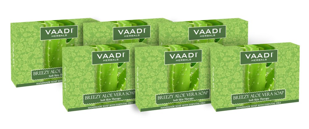 Vaadi Herbals Super Breezy Aloe Vera Soap, 75g (Pack of 6) – view 2