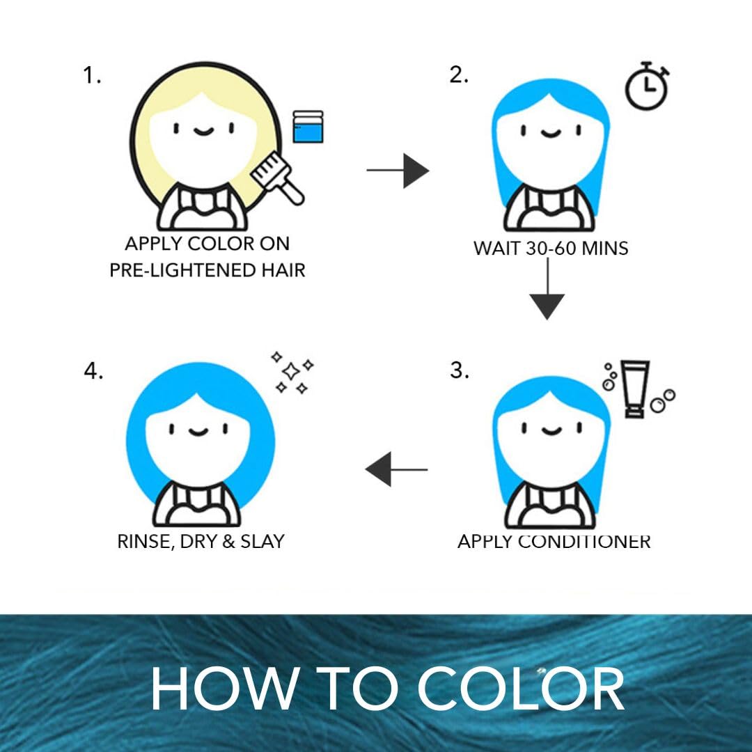 Paradyes Semi-permanent Superba Aqua DIY Conditioner Based Hair Colour 120 gm and Lighten Up! Bleach Pack 30 Vol. for all Hair Types – view 5