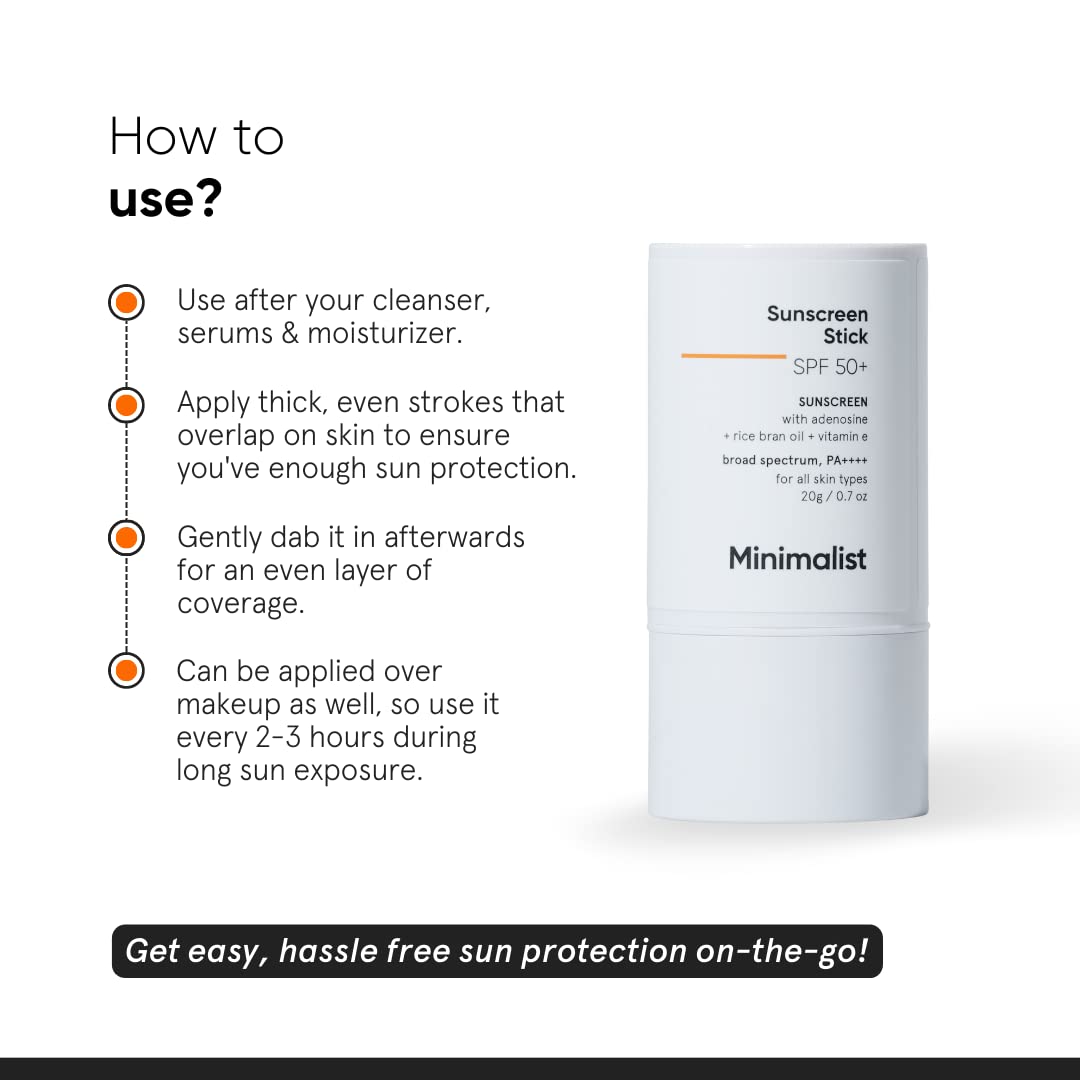 Minimalist Spf 50 Sunscreen Stick With Adenosine, Rice Bran Oil & Vitamin E, Broad Spectrum Pa++++ – view 5