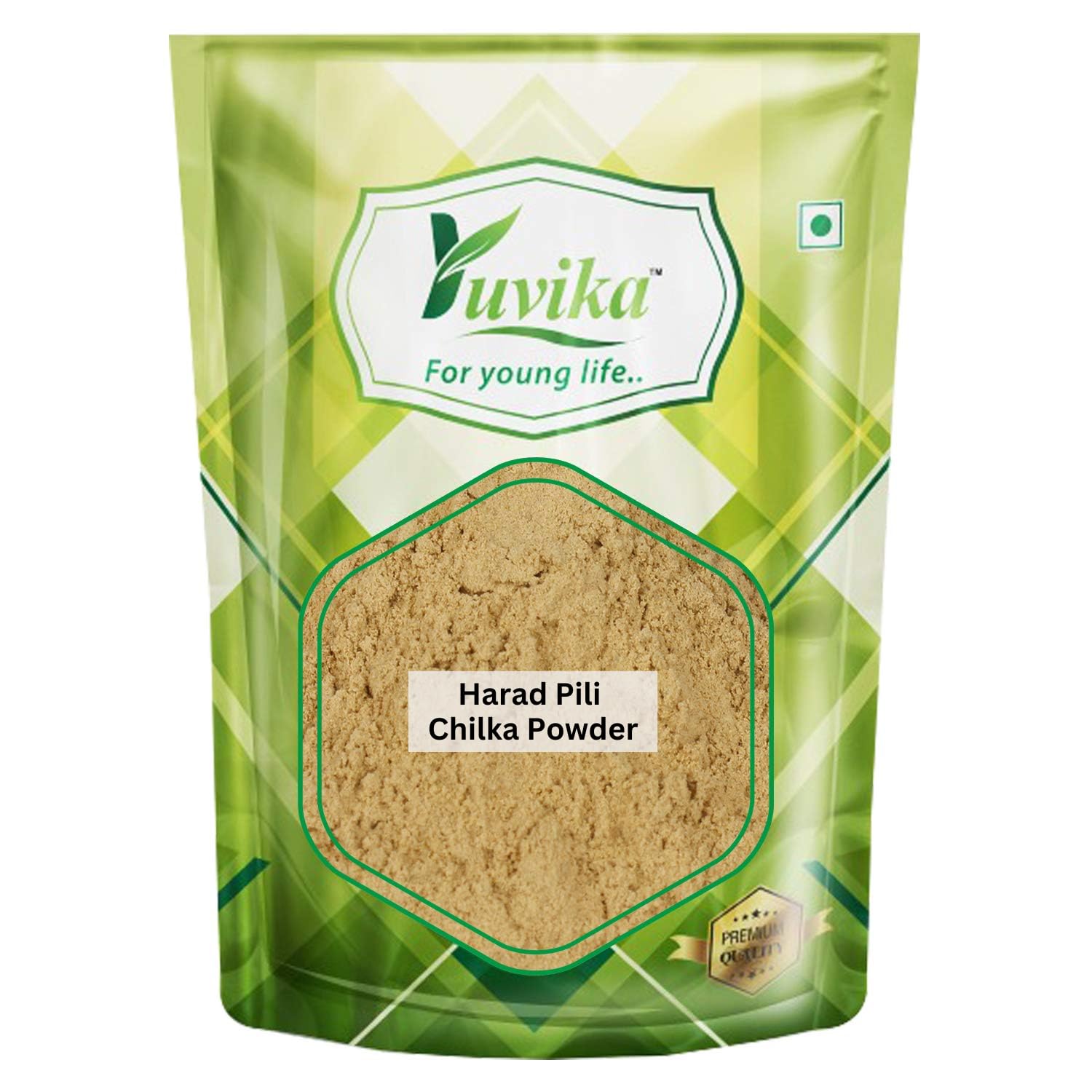 Front view of Yuvika Haritaki powder 100 g bag