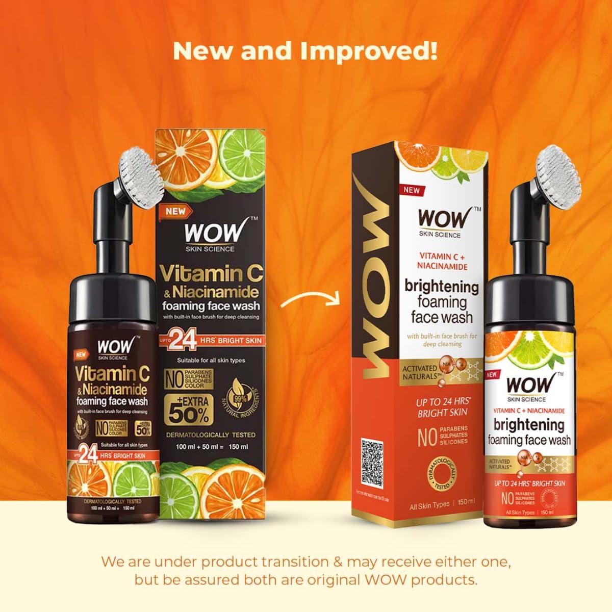 WOW Skin Science Brightening Vitamin C & Niacinamide Foaming Face Wash – view 2