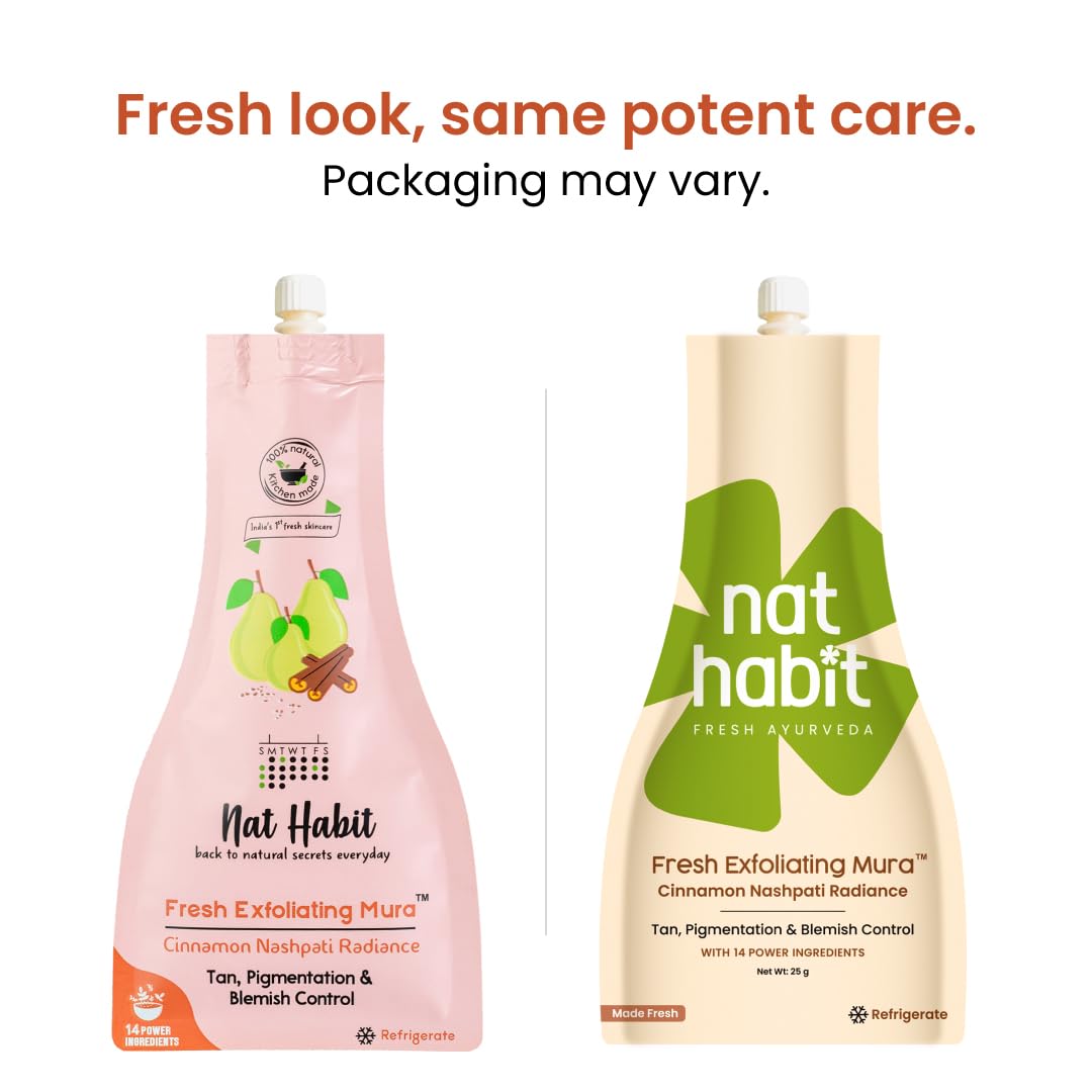 Nat Habit Face Scrub Cinnamon Nashpati Radiance Exfoliating Mura For Tan, Deep Cleansing, Pigmentation & Blemish Control, Chemical Free (Pack of 2 x 25 gm) – view 2