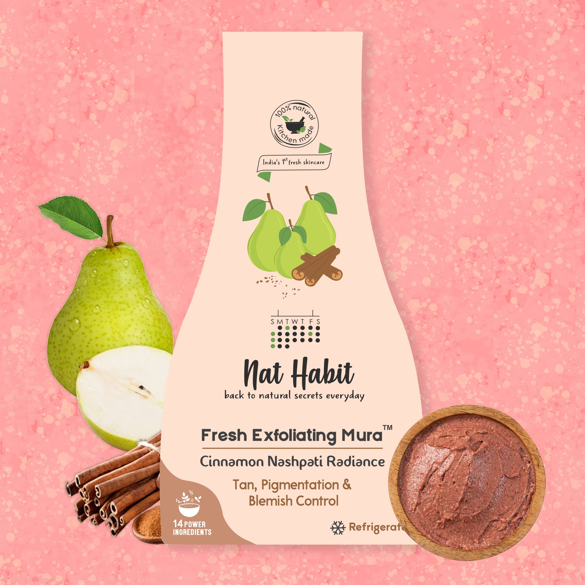 Nat Habit Face Scrub Cinnamon Nashpati Radiance Exfoliating Mura For Tan, Deep Cleansing, Pigmentation & Blemish Control, Chemical Free (Pack of 2 x 25 gm) – view 3
