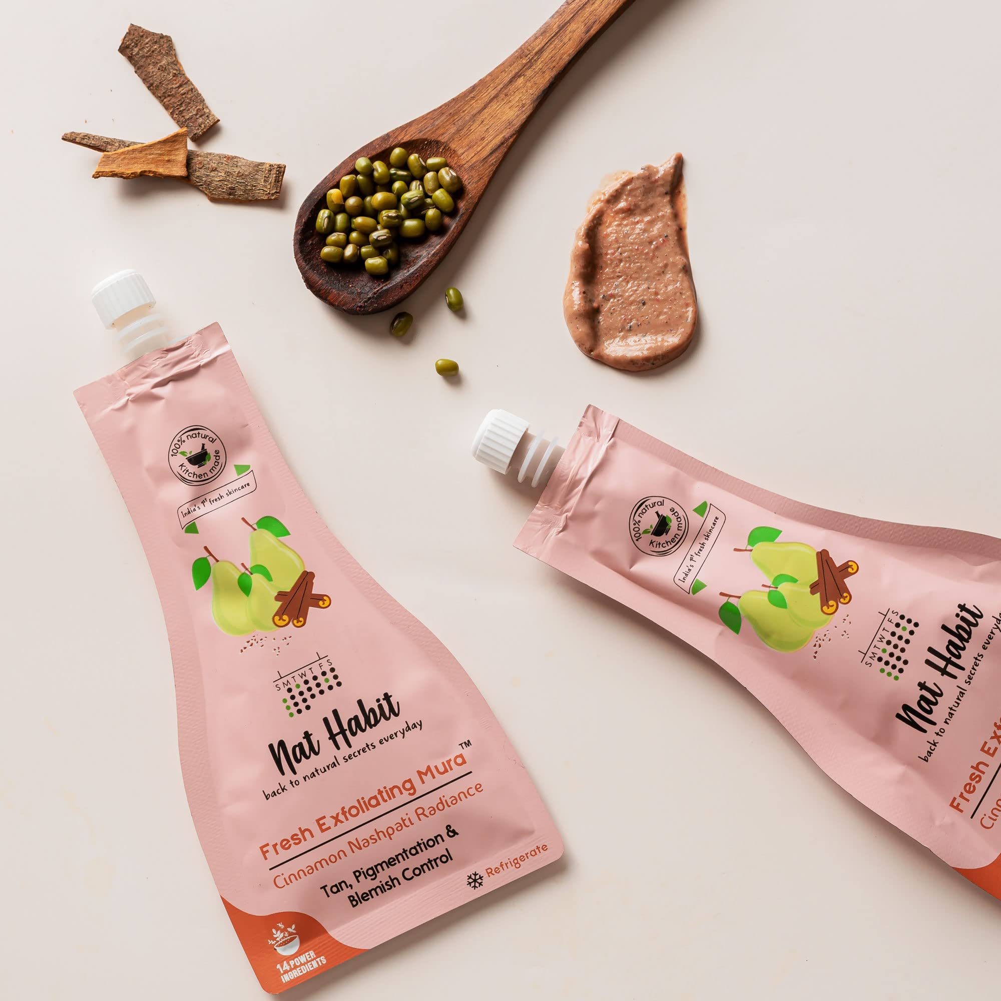 Nat Habit Face Scrub Cinnamon Nashpati Radiance Exfoliating Mura For Tan, Deep Cleansing, Pigmentation & Blemish Control, Chemical Free (Pack of 2 x 25 gm) – view 6
