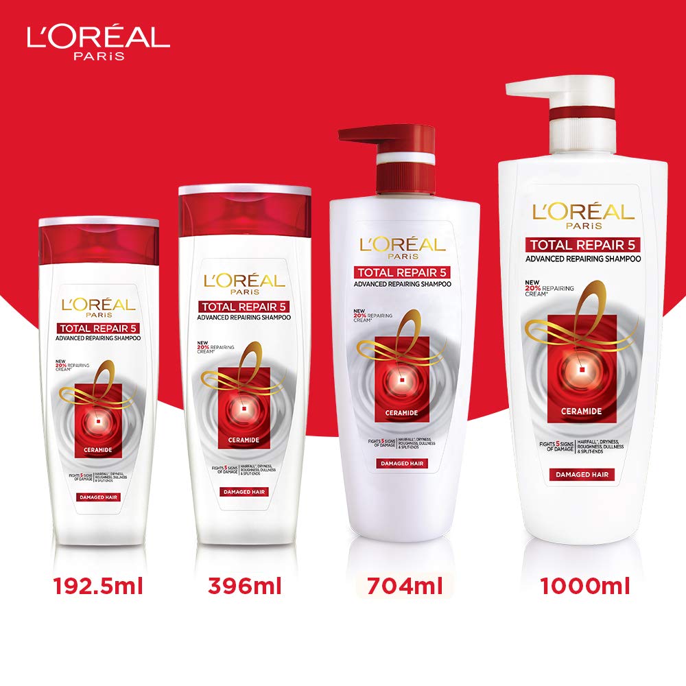 L'Oreal Paris Total Repair 5 Shampoo 704ml Combo with Conditioner, 192.5ml + Serum, 40ml FREE – view 5