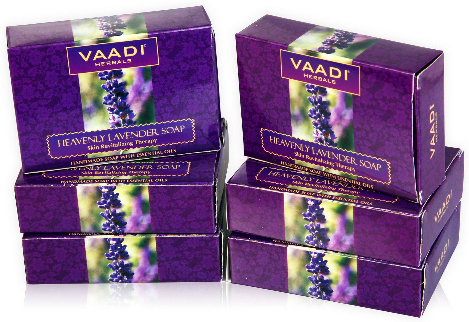 Vaadi Herbals lavender soap with rosemary extract six-bar pack