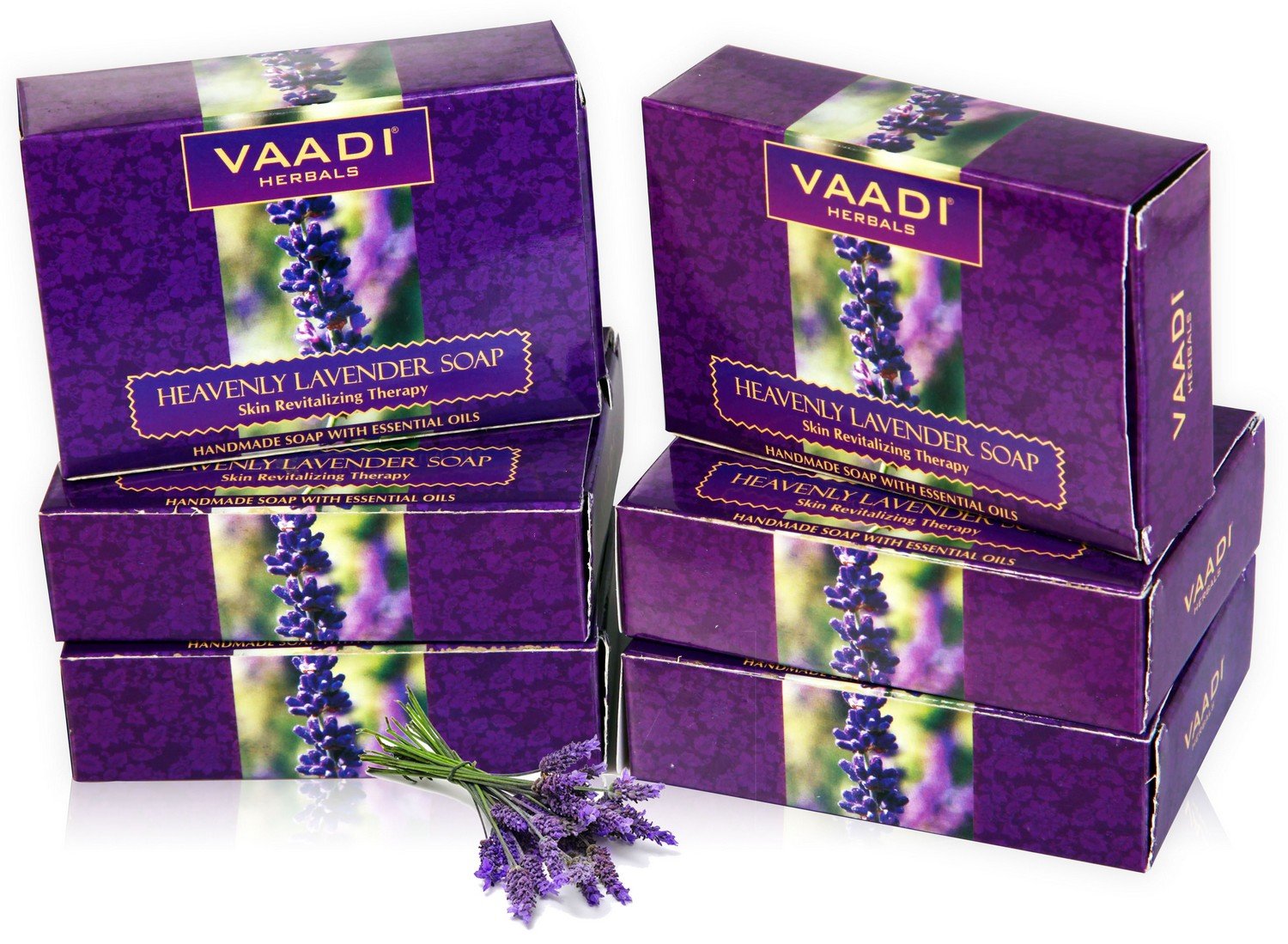 Vaadi Herbals Super Value Heavenly Lavender Soap with Rosemary Extract, 75gms x 6 – view 2