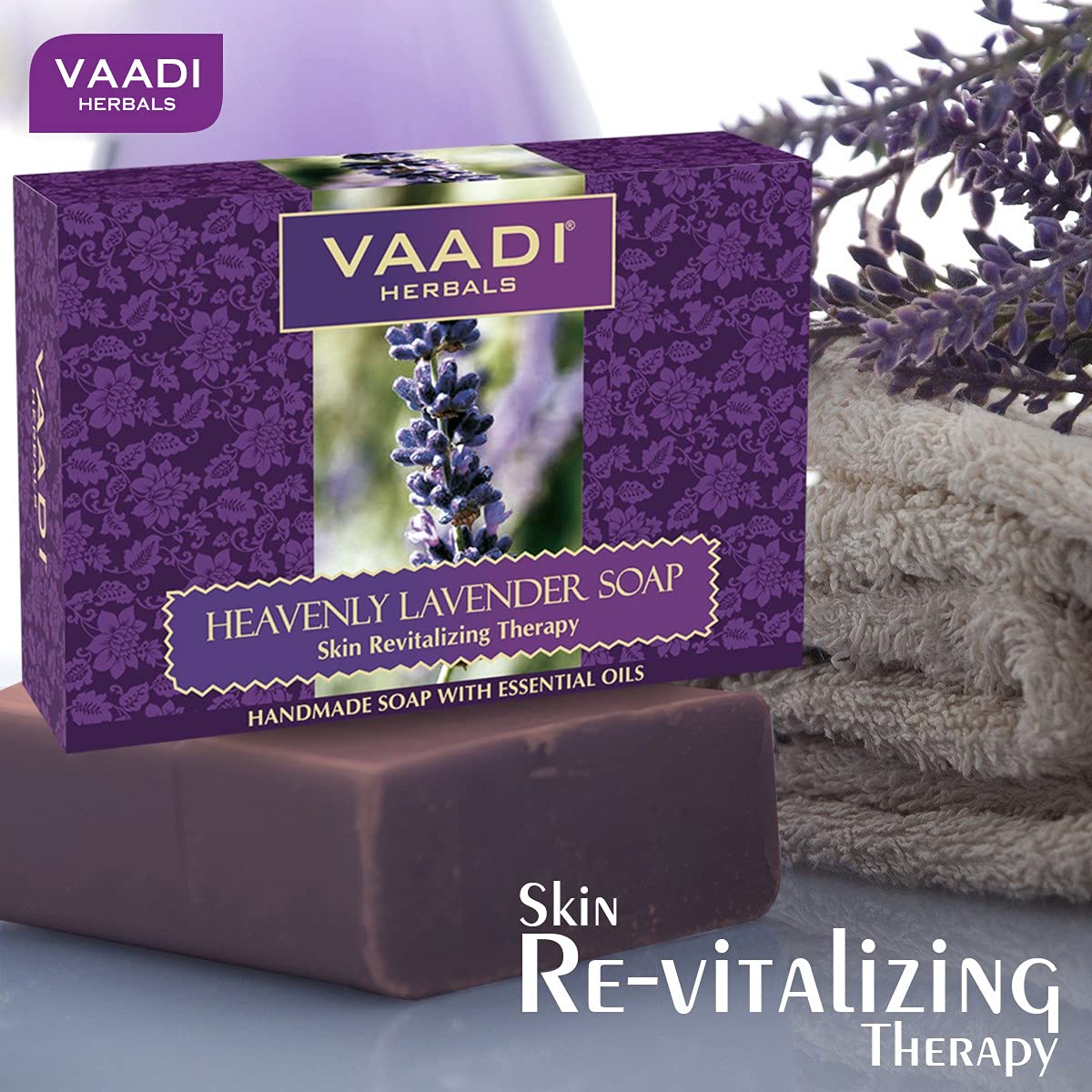 Vaadi Herbals Super Value Heavenly Lavender Soap with Rosemary Extract, 75gms x 6 – view 3