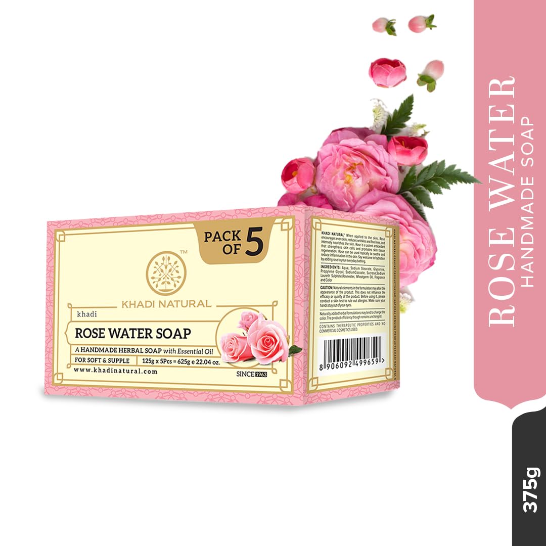 KHADI NATURAL Ayurvedic Rosewater Handmade Soap – view 5
