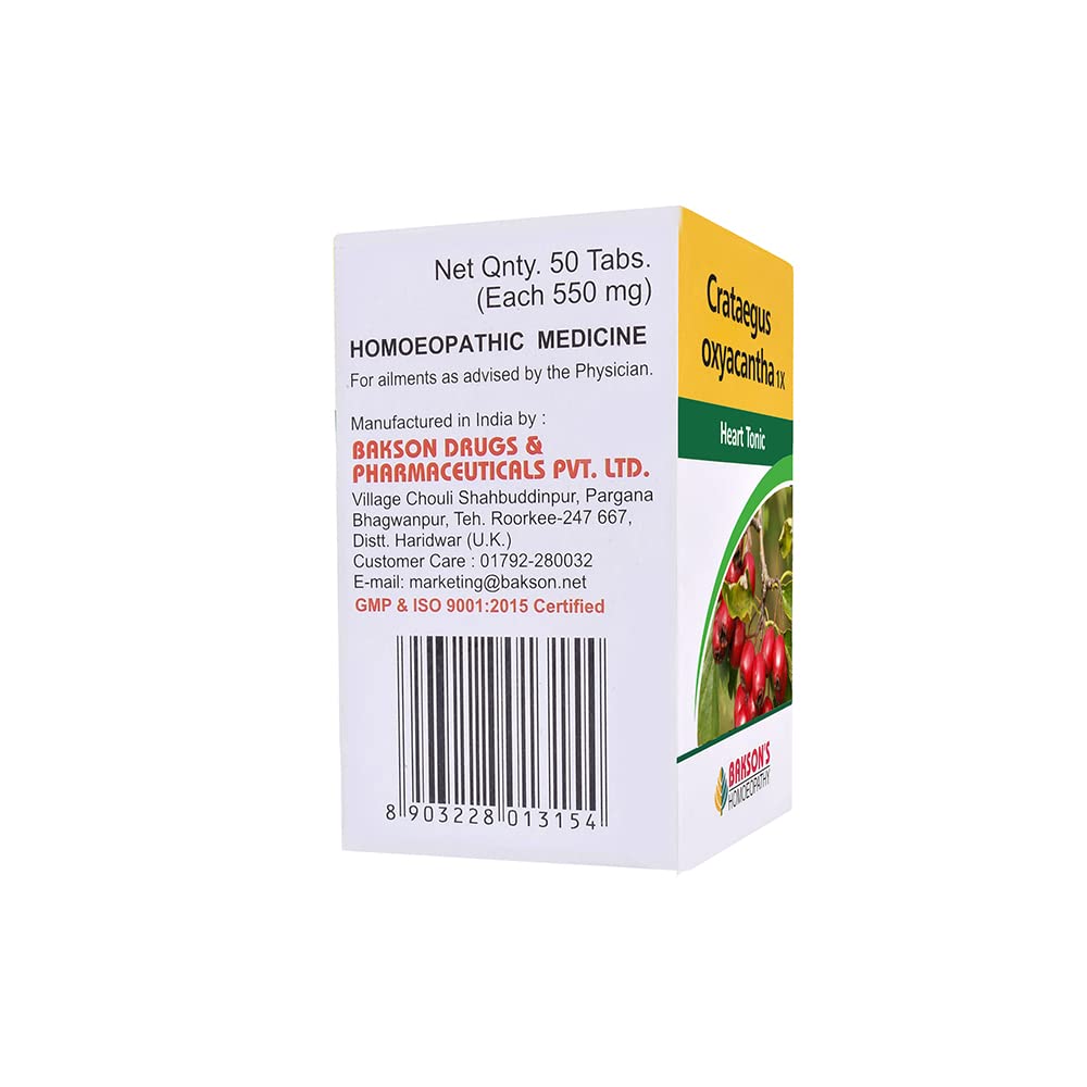 Dr. Bakshi's BAKSON'S HOMOEOPATHY CRATAEGUS OXYACANTHA -1X-50TAB (Pack of 2) – view 2
