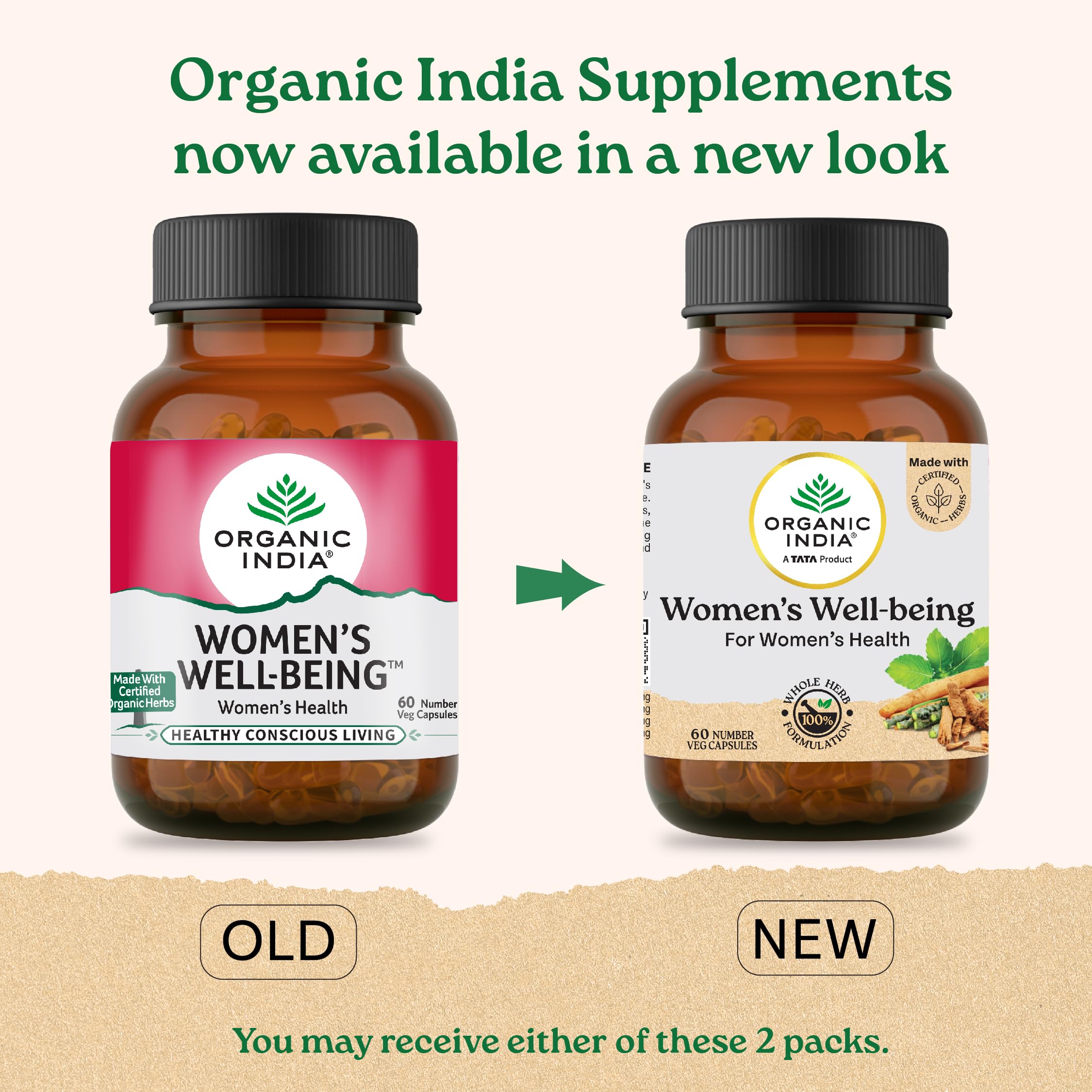 A TATA Product - Organic India Women's Well Being - 60 Veg Capsules, Plant Based Estrogens, Boosts Health & Vitality For Women Of All Ages & Restore Hormonal Balance, GMP & NPOP Certified Organic – view 2