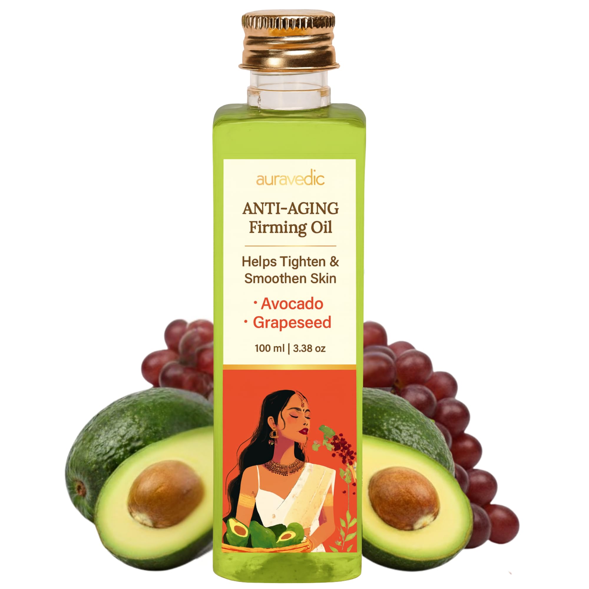 Auravedic anti-aging body oil 100 ml bottle for face and body