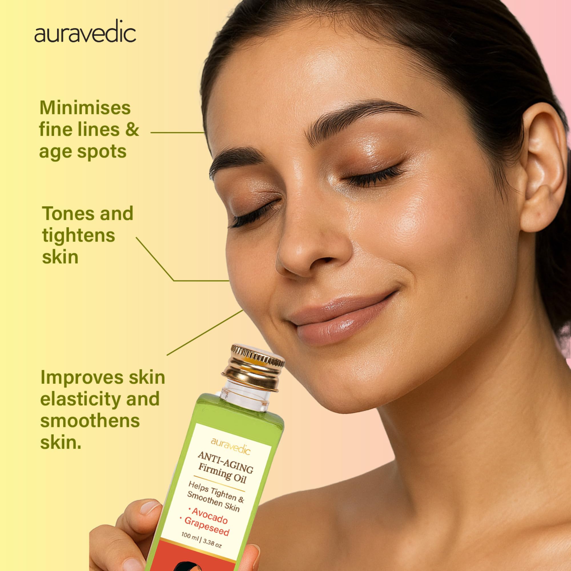 Auravedic Avocado Oil Grapeseed Oil firming body oil after bath for daily use 100 ml body oil for glowing skin anti aging face body massage oil for full body anti aging serum oil – view 3