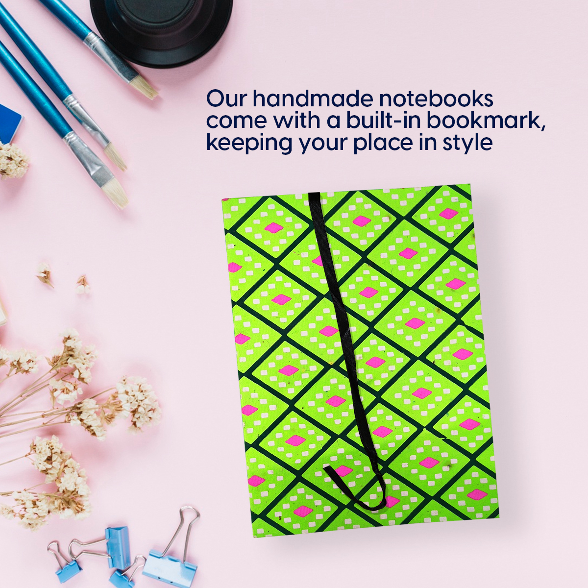 NeuOrigin Artistic Handcrafted Paper Notebooks with Tassels & Bookmark, Pack of 2 – view 8