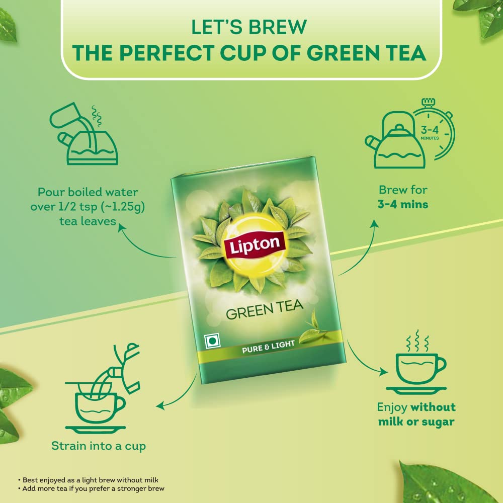 Lipton Pure & Light Loose Green Tea Leaves 250 g Pack, All Natural Flavour, Zero Calories - Improves Metabolism & Reduces Waist – view 4