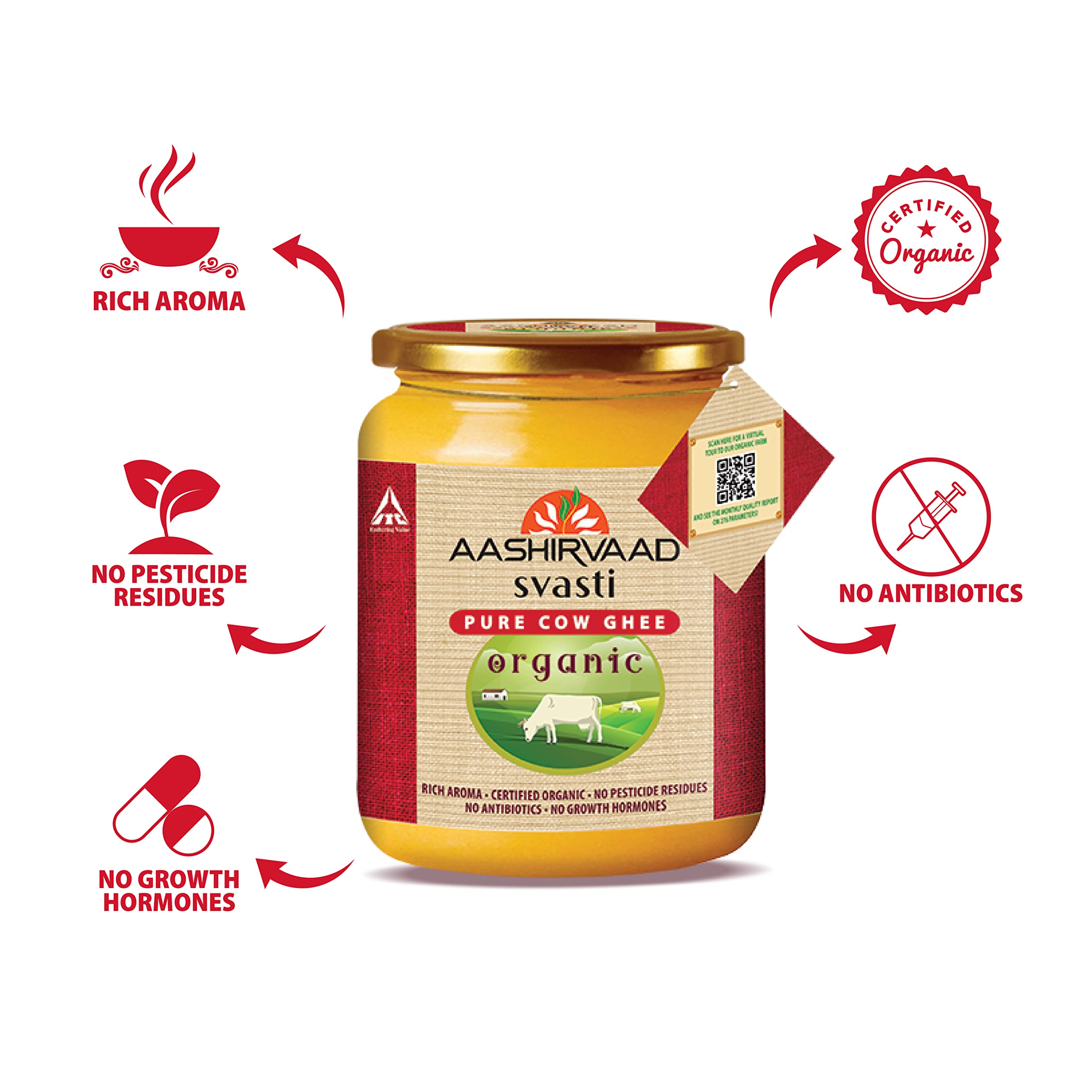 Aashirvaad Svasti Organic Cow Ghee, 500 ml – view 2