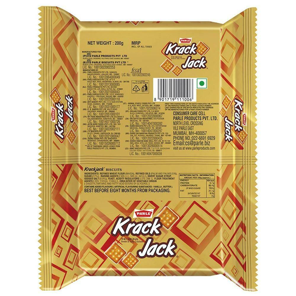 Parle Krack Jack Crackers 200 G – view 2