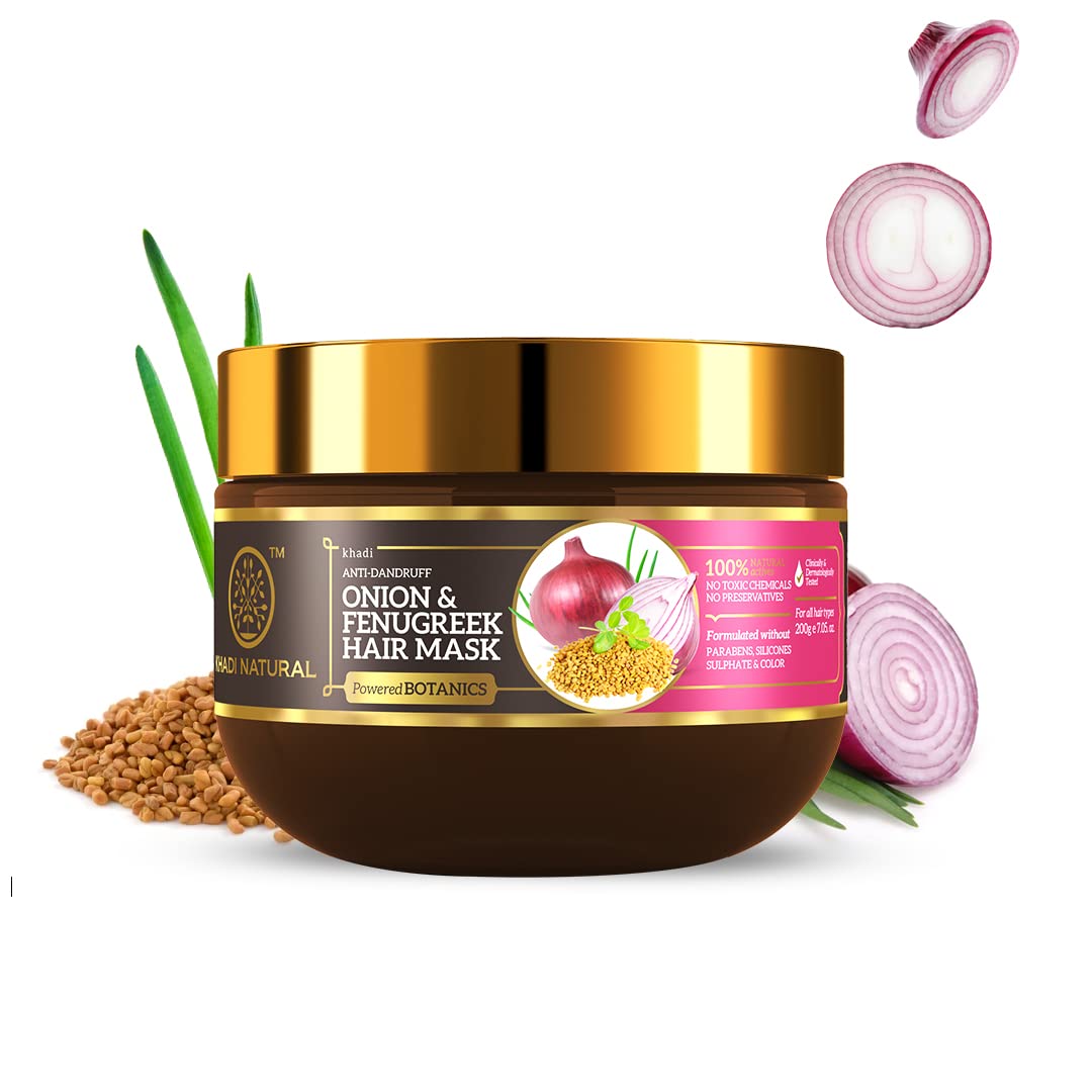 Khadi Natural onion and fenugreek cream hair mask jar