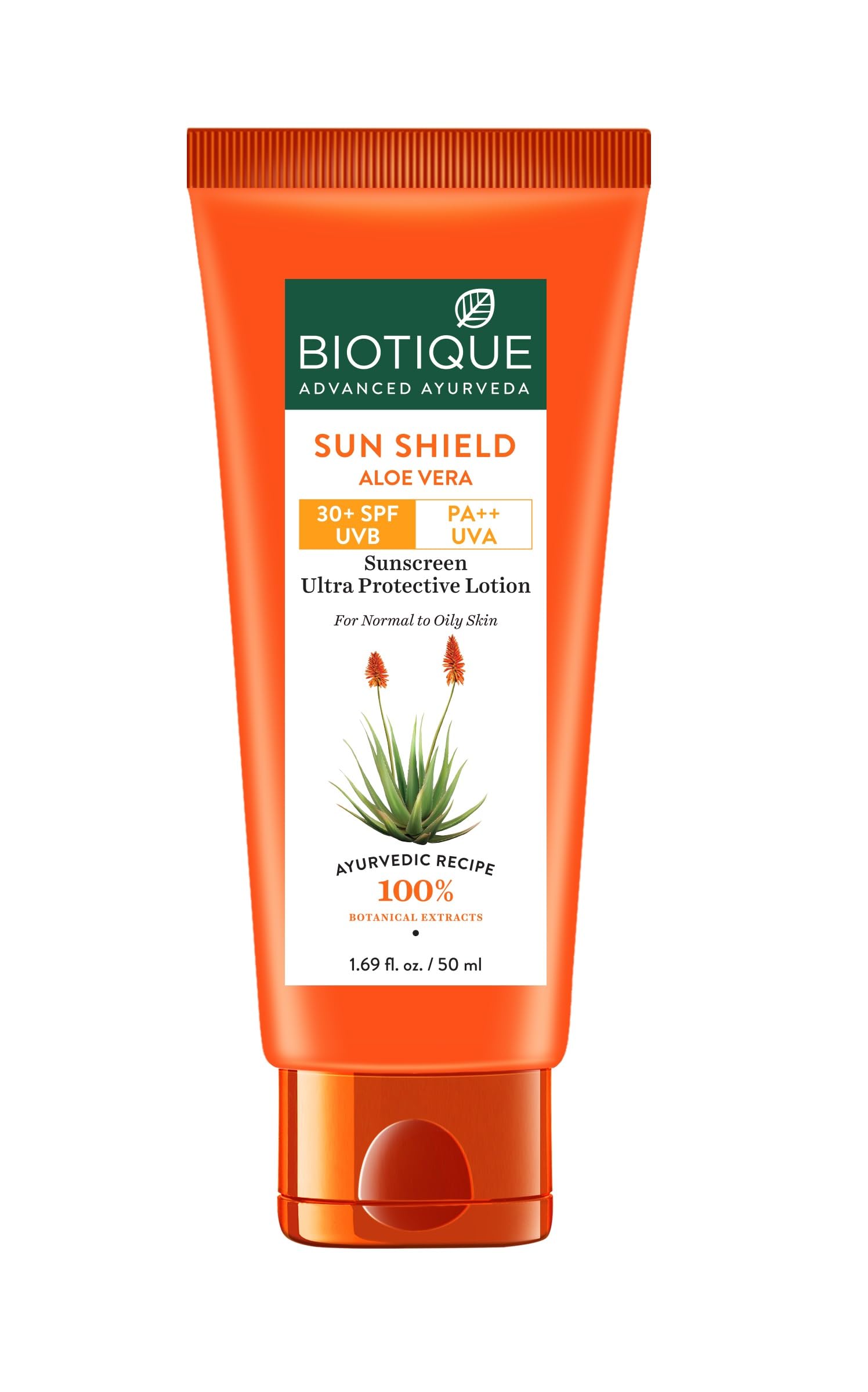 Biotique Sun Shield aloe vera sunscreen lotion 50 ml tube