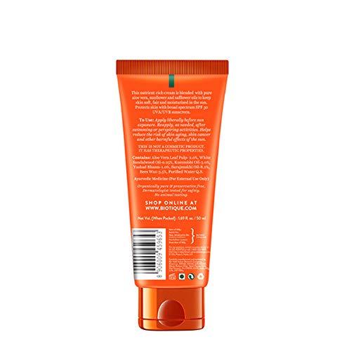 Biotique Bio Aloe Vera 30+ Spf UVA/UVB Sunscreen Ultra Soothing Body Lotion For Combination Skin, 50Ml, Pack Of 1 – view 2