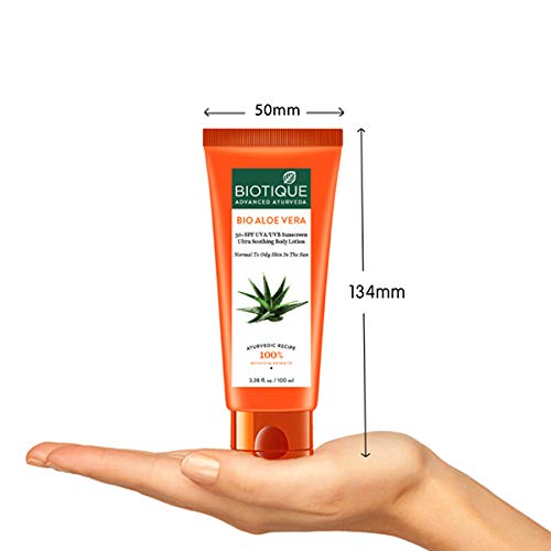 Biotique Bio Aloe Vera 30+ Spf UVA/UVB Sunscreen Ultra Soothing Body Lotion For Combination Skin, 50Ml, Pack Of 1 – view 3