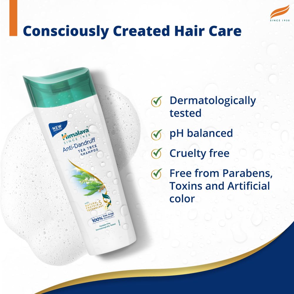 Himalaya Anti-Dandruff Tea Tree Shampoo, Removes up to 100% Dandruff, Soothes Scalp & Nourishes Hair, with Tea Tree oil and Aloe Vera, for men and women, 340ml – view 5