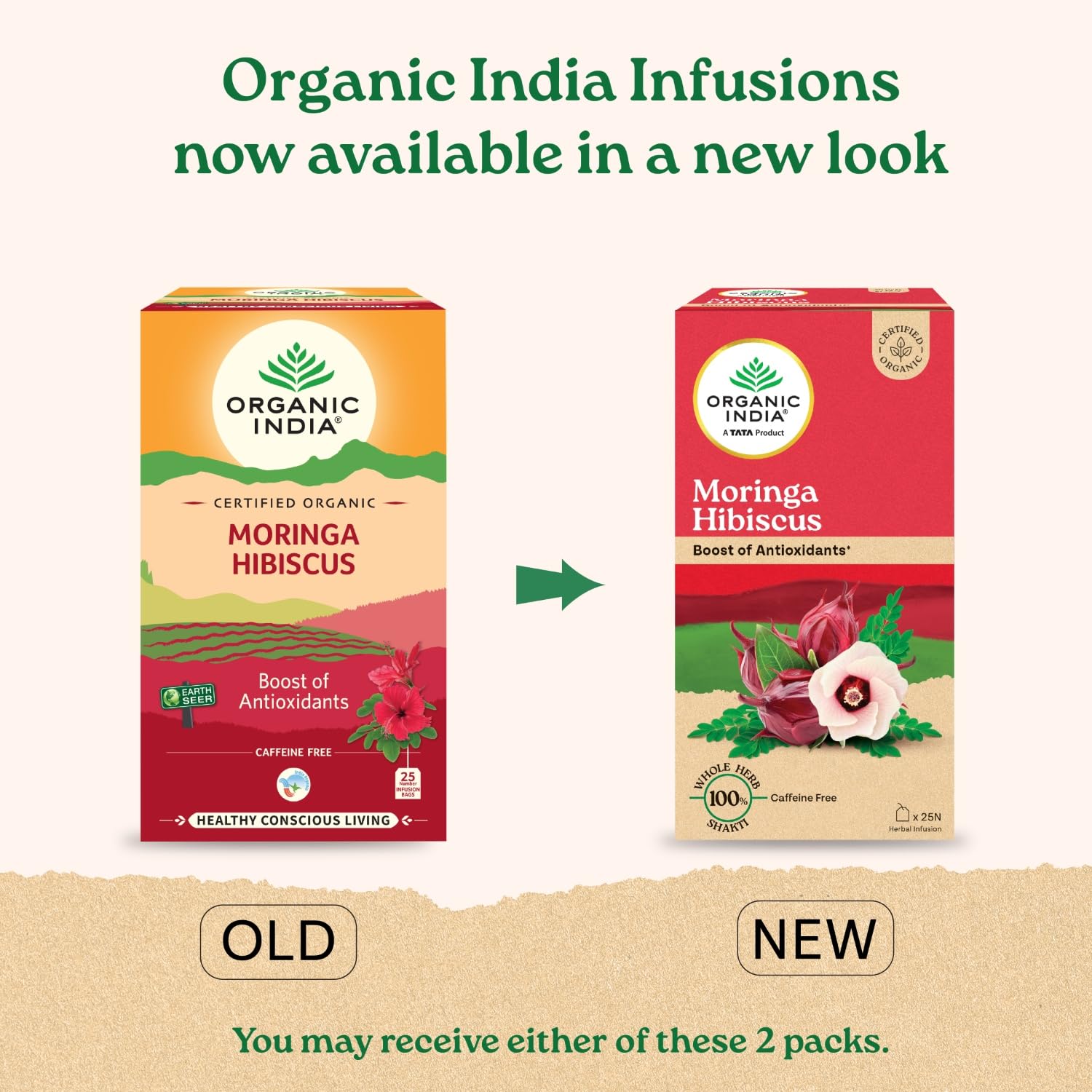 ORGANIC INDIA Moringa Hibiscus 25 Tea bags (Pack of 1) – view 2