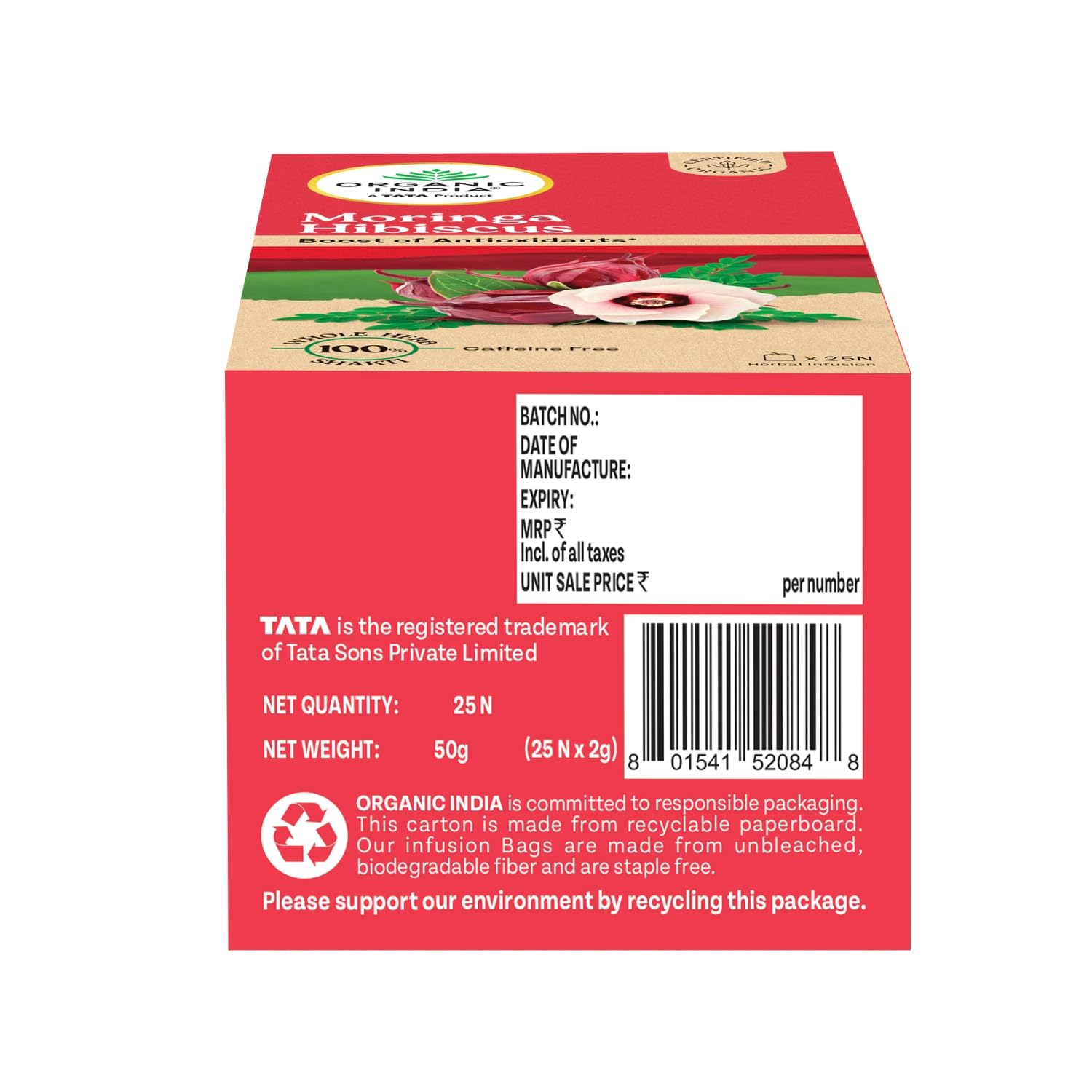 ORGANIC INDIA Moringa Hibiscus 25 Tea bags (Pack of 1) – view 6