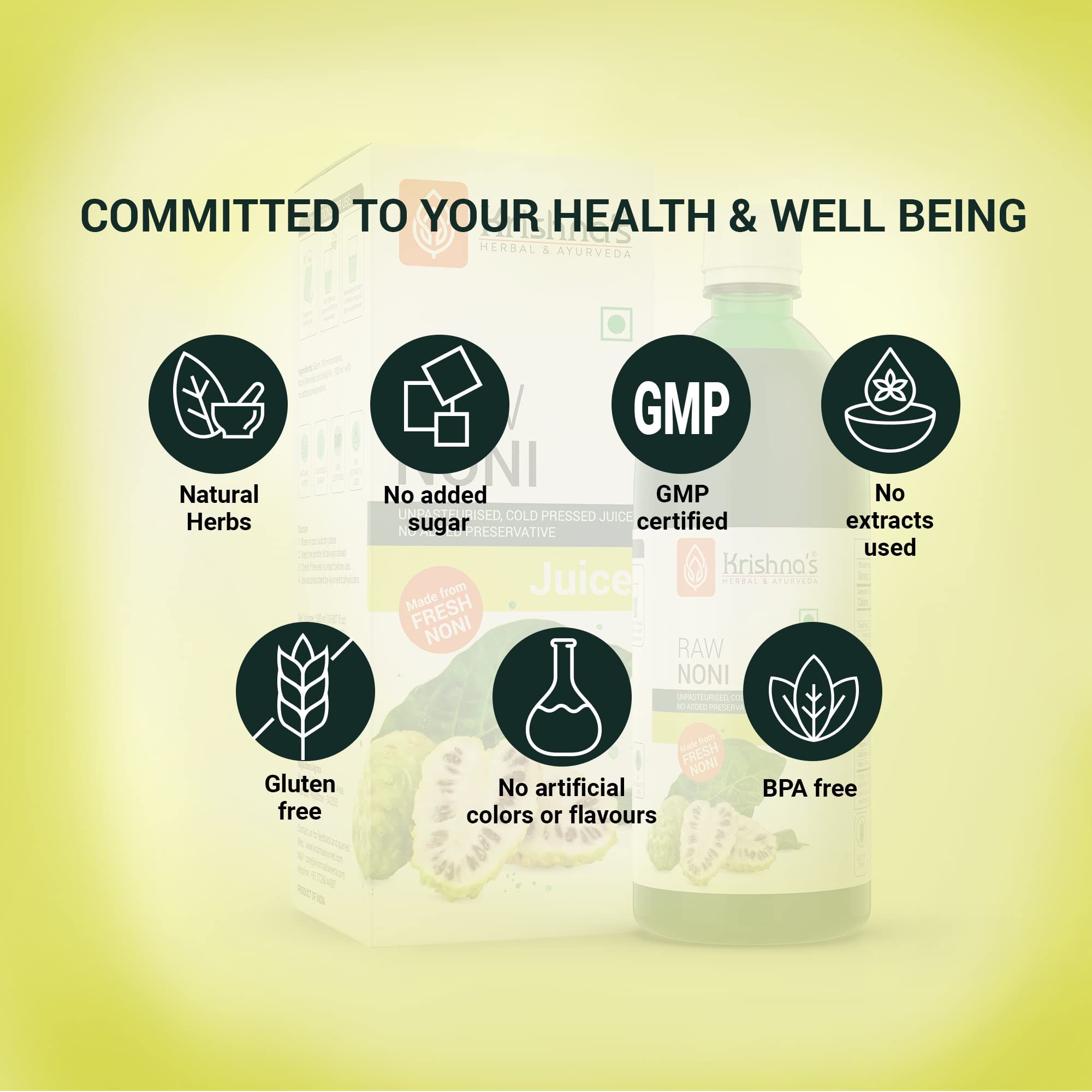 KRISHNA'S HERBAL & AYURVEDA Raw Noni Juice-1000 Ml – view 7