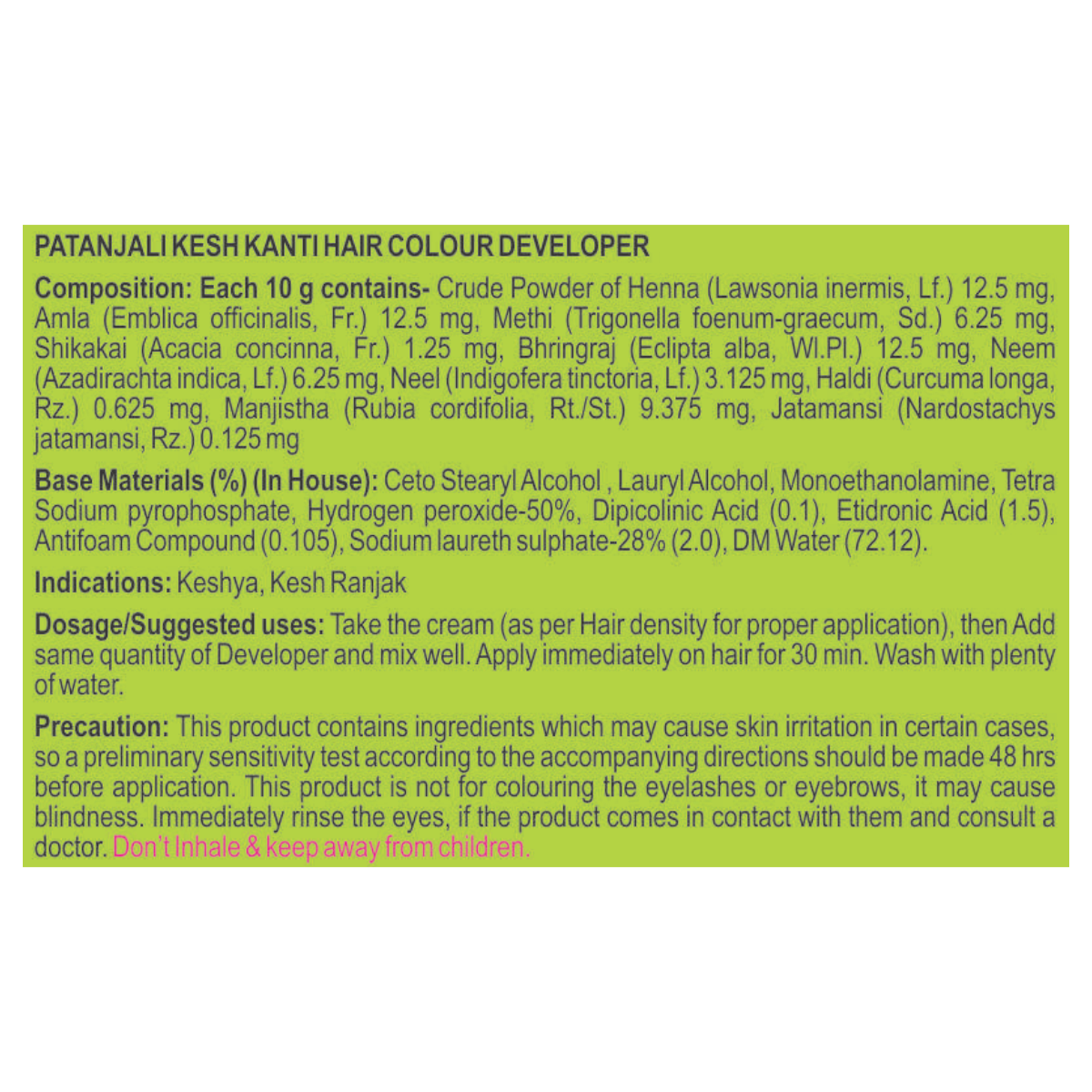 Patanjali Kesh Kanti Hair Colour Cream Developer Dark Brown 40 g – view 4