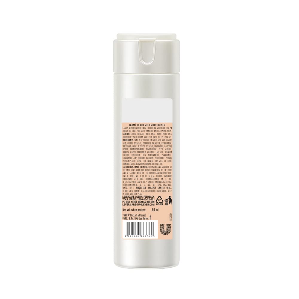 Lakme Peach Milk Moisturizer Body Lotion 60ml – view 3