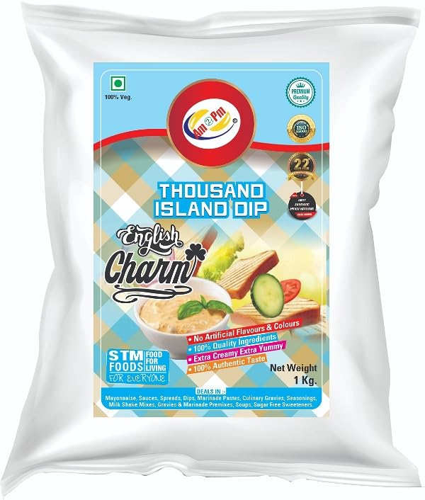 Am 2 Pm - Thousand Island Multipurpose Creamy Sauce For Burgers, Sandwiches Salad Dressing,Veg Non Veg Fried Snack Wraps & Rolls Hot Dog Momos - 1Kg