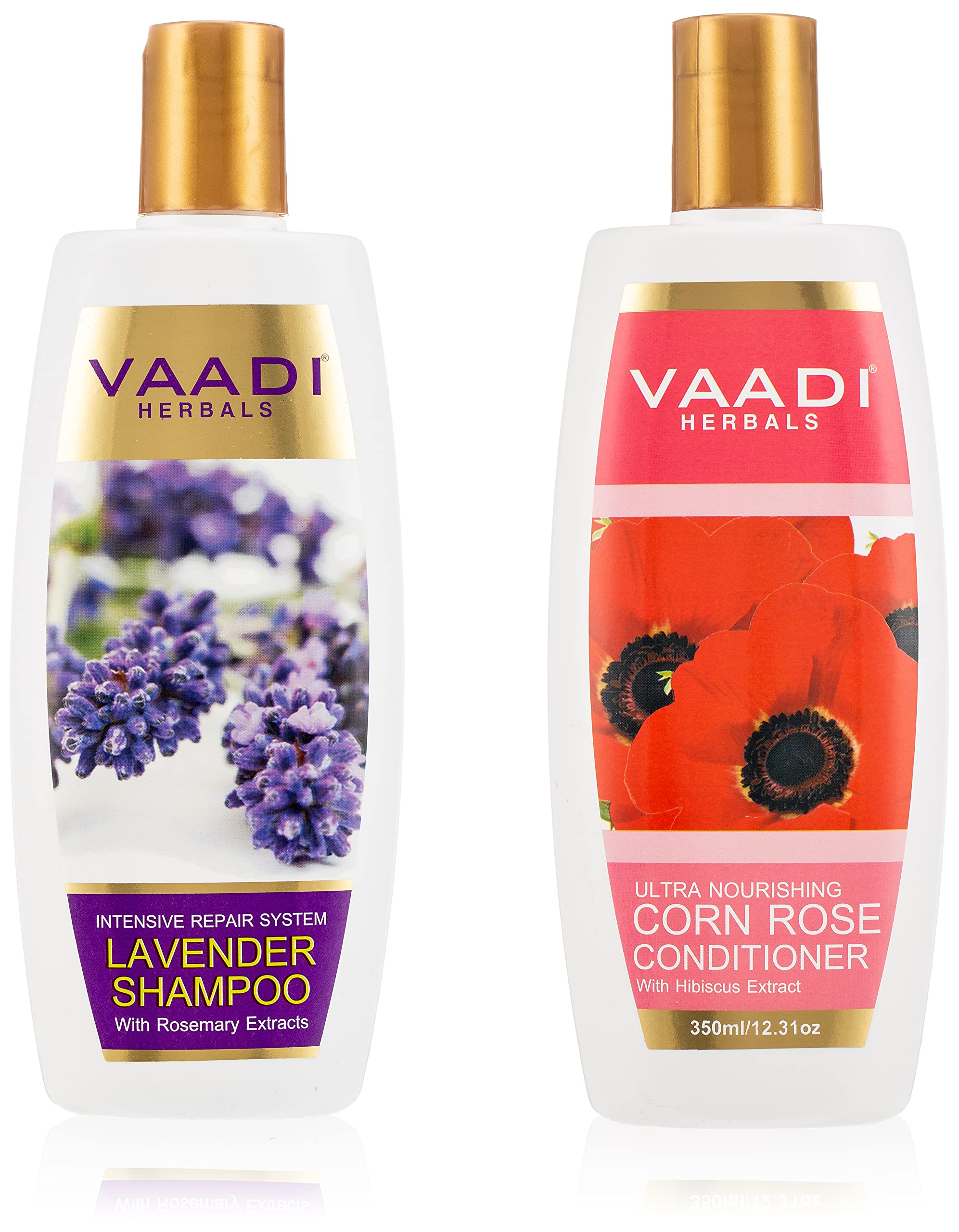Vaadi Herbals shampoo and conditioner duo with rose lavender scent