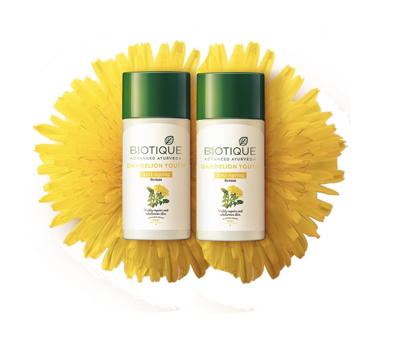 Biotique Dandelion anti-ageing serum twin pack for all skin types