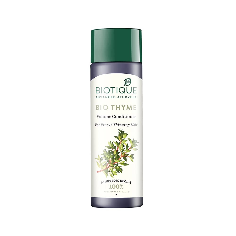 Biotique thyme conditioner bottle for fine and thinning hair