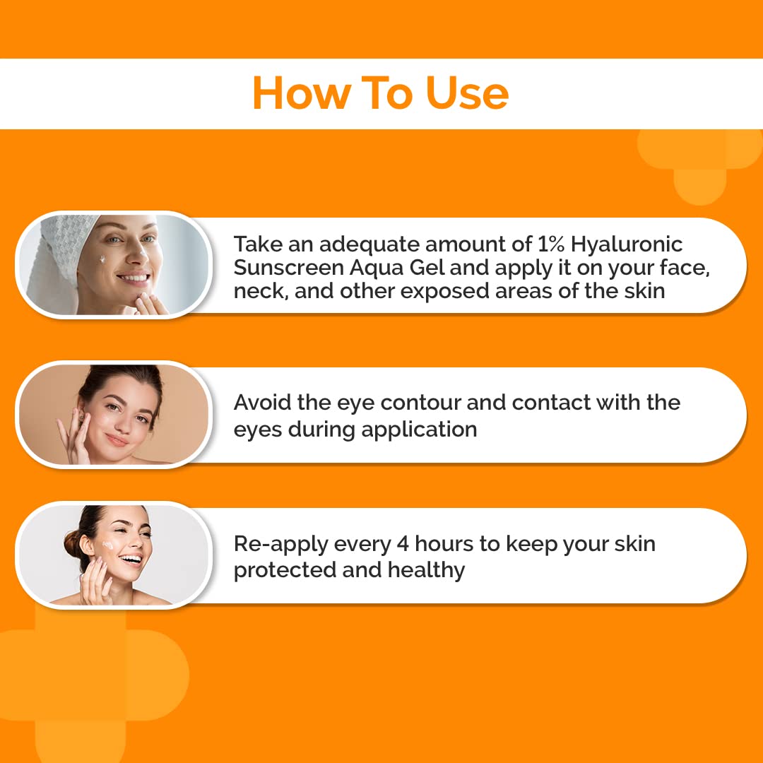 The Derma Co Hyaluronic Sunscreen Aqua Ultra Light Gel With Spf 50 Pa++++ For Broad Spectrum, UV A, UV B & Blue Light Protection For Oily Skin - 50G(Dermaco), Pack Of 1 – view 3