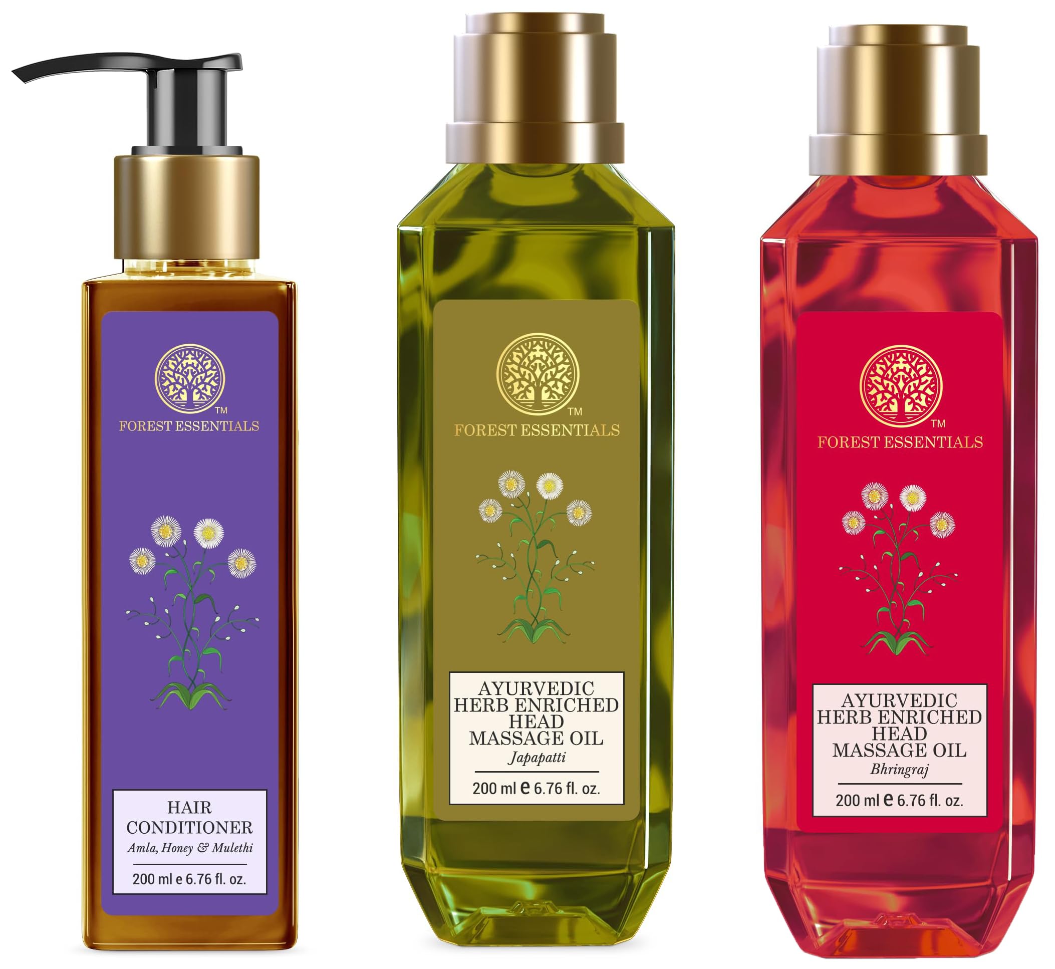 Ayurvedic hair care set with Japapatti, Bhringraj oils and cleanser