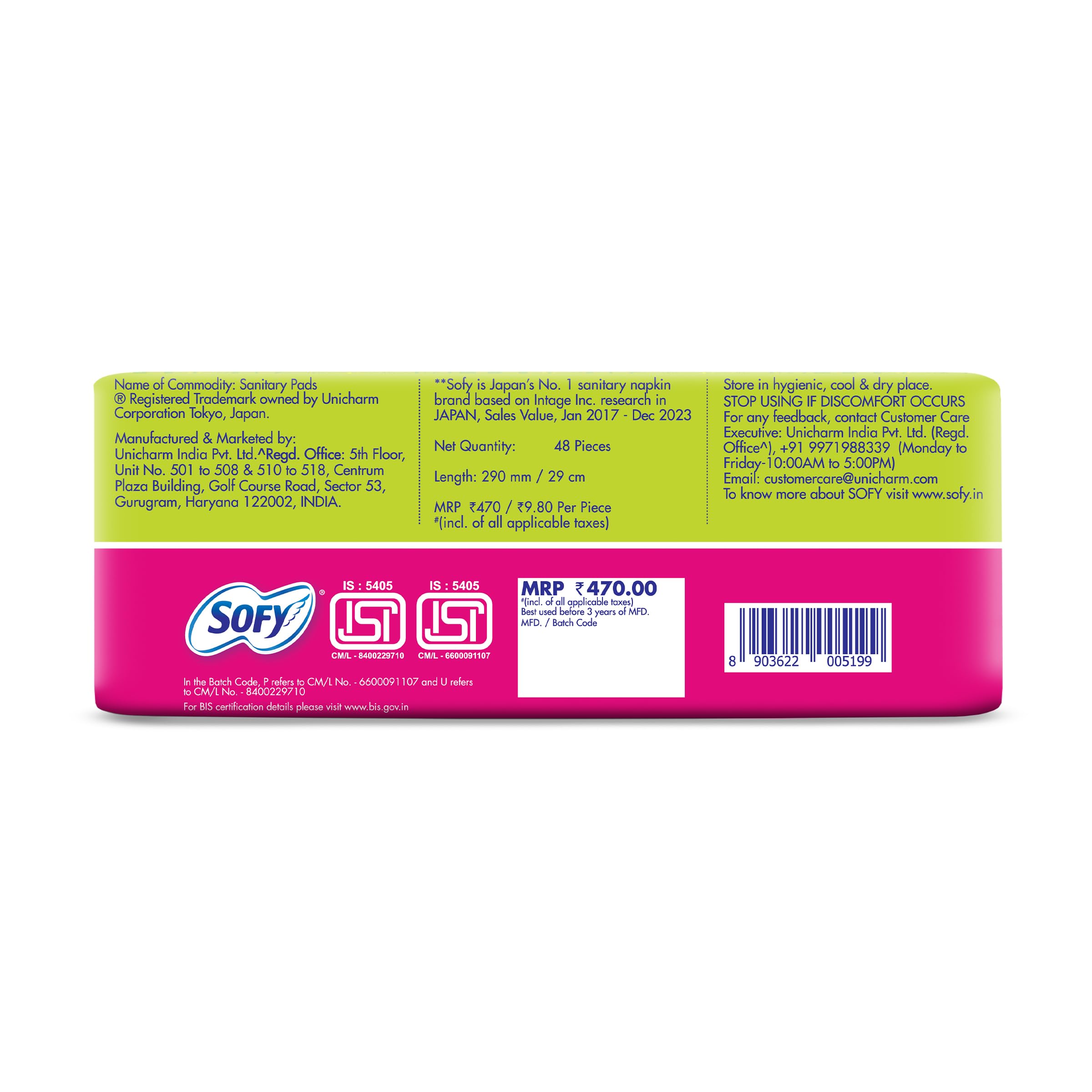 Sofy Women Anti Bacteria Extra Long Sanitary Pads, X-Large, Pack Of 48, 1 count – view 3