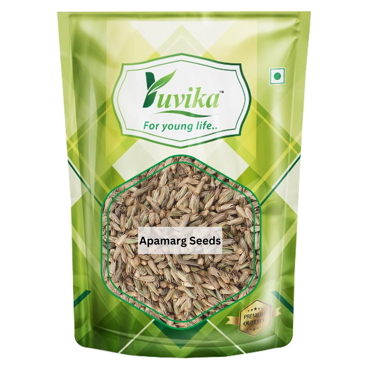 Front view of Yuvika Apamarg seeds 800 g packet
