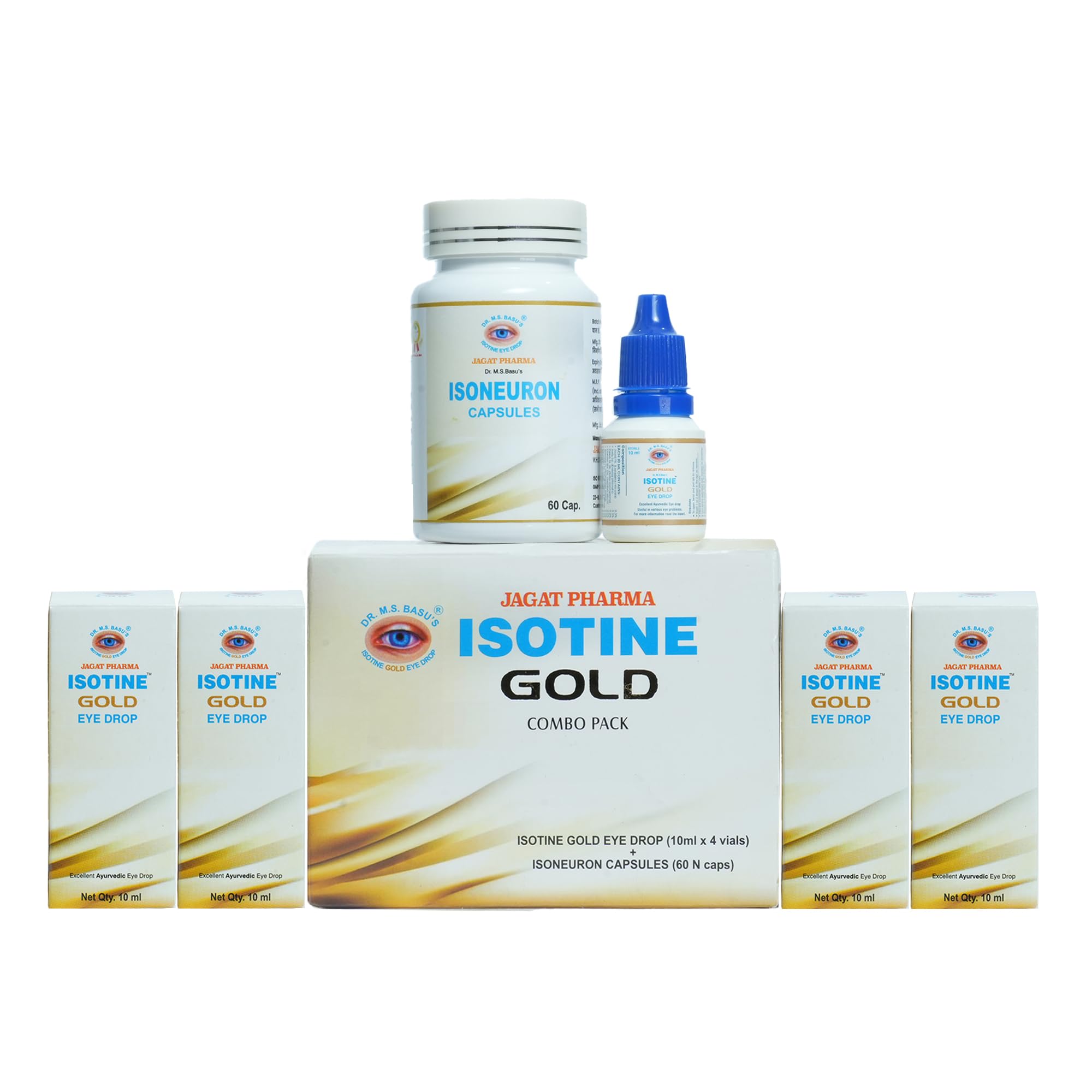 Isotine Gold Pack Eye Drops & ISO Neuron Capsules for Serious Eye Problems with Goodness of 15+ Ayurvedic herbs (10ml x 4 drops, 60 Caps). – view 9