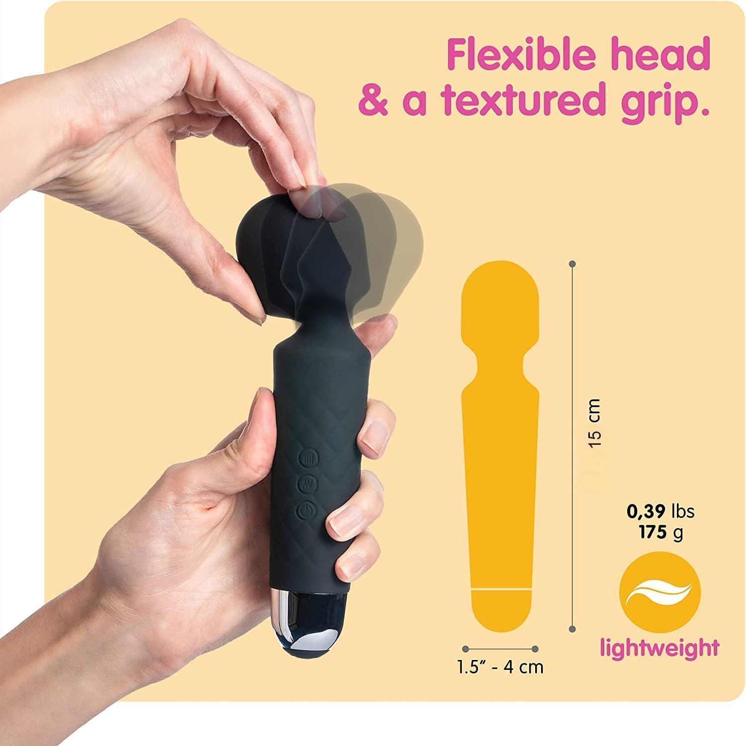 PIARA Full Body Massager for Women & Men, Rechargeable Wireless Massager Machine for Pain Relief, Handheld Massager with Medical Grade Silicone, 8 Speeds, 20 Modes (Assorted- Colour) – view 2